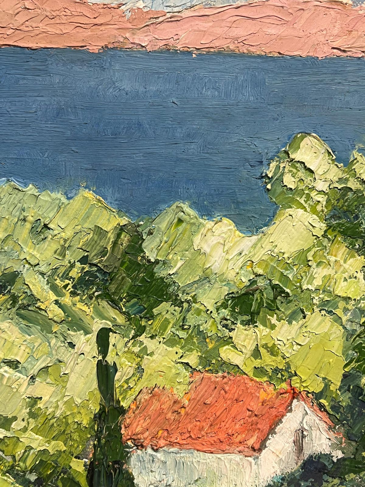 French Schoolcagnes Sur Mer South Of France 1970's Coastal Village Impressionist Oil Painting1970's photo buy