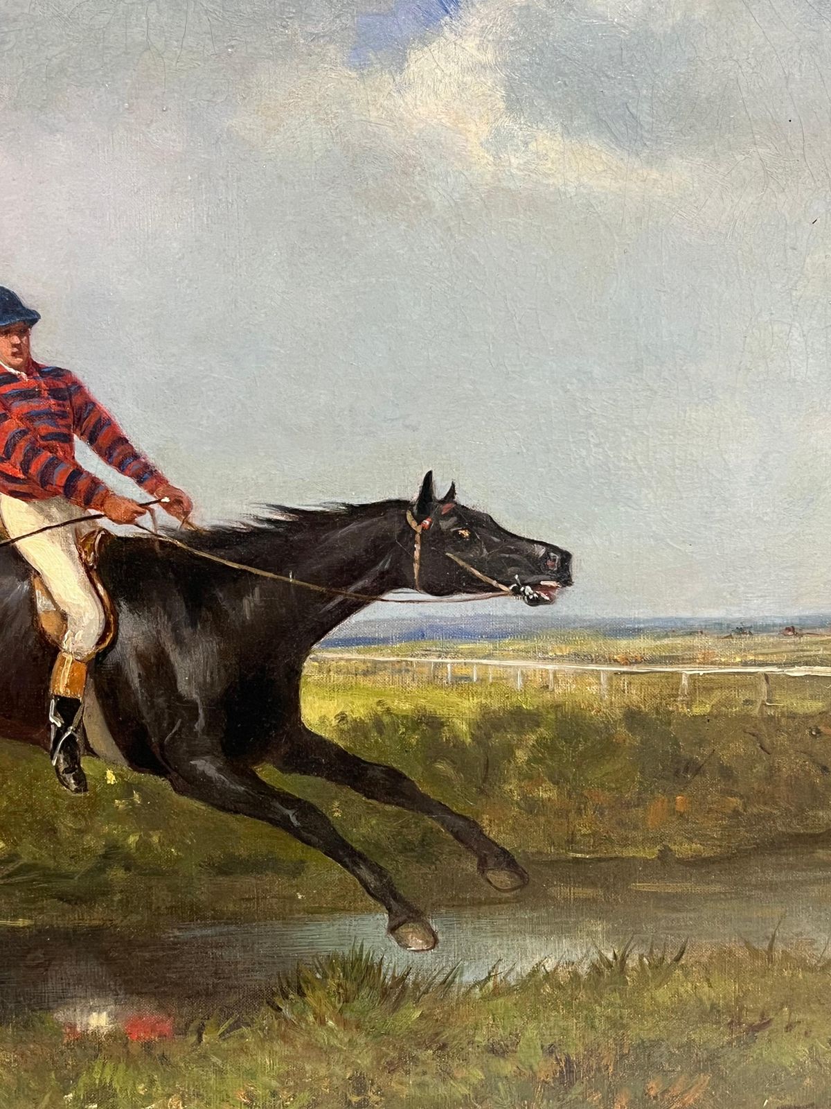 photo furniture Francois Duyk (Belgian, 19th 20th Century)fine 19th Century Belgian Horse Racing Sporting Art Oil Painting Riders & Horses
