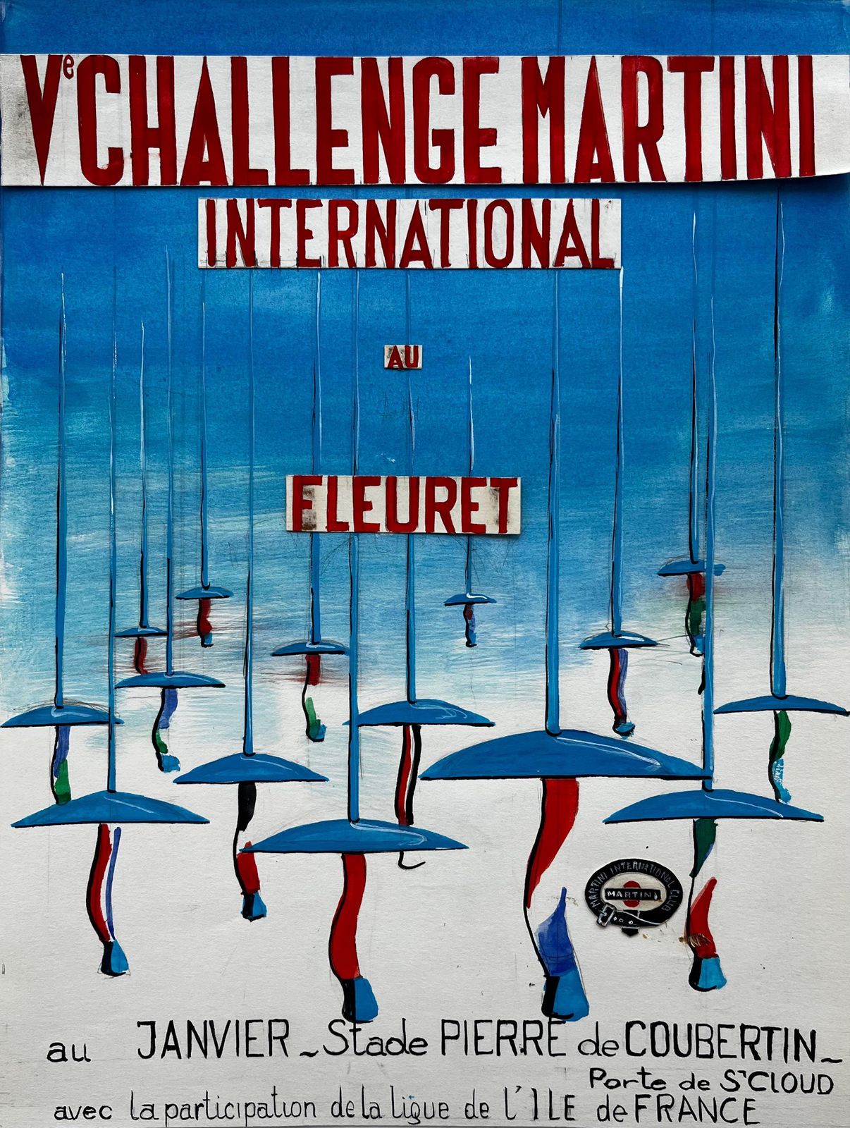 Guy Nicod Challenge Martini International Fencing French Modernist Sports Poster