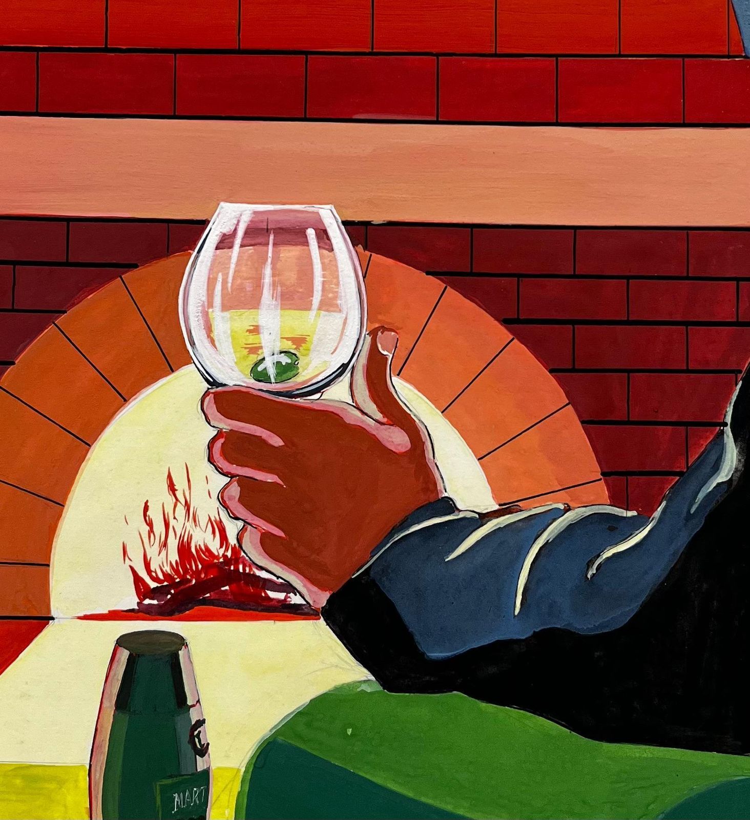 Guy Nicodmartini Advertising Design Extra Dry Cocktail By The Fireplace French Modernist photo Art
