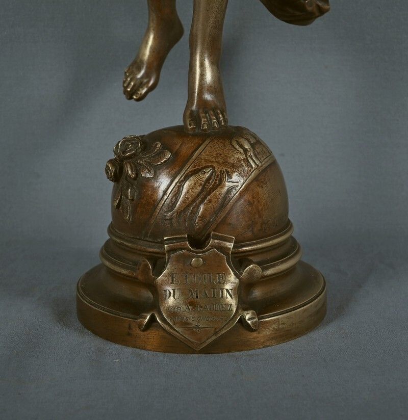 photo furniture Important Bronze Sculpture The Morning Star Signed A. Gaudez  Late 19th Century