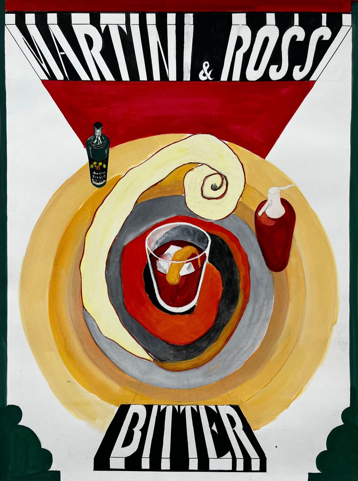 Guy Nicod Vintage French Advertising Poster Design Martini And Rossi Bitter Cocktail