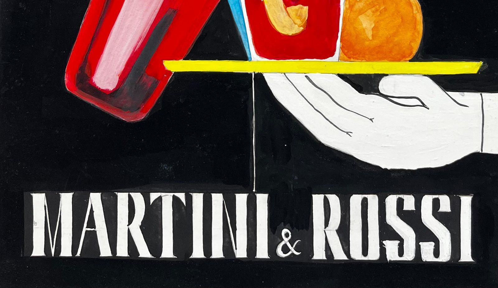 Guy Nicodmartini And Rossi Bitter French Modernist Cocktail Advertising Style Painting photo vinterior