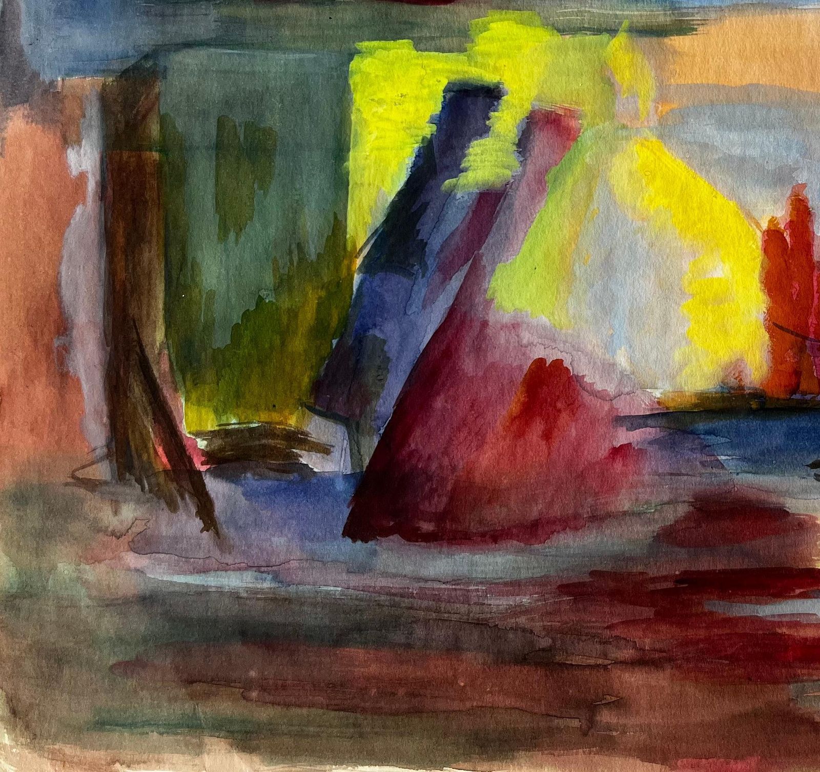 Guy Nicoddancing Couple In Evening Dress French Modernist Abstract Gouache photo 534.0