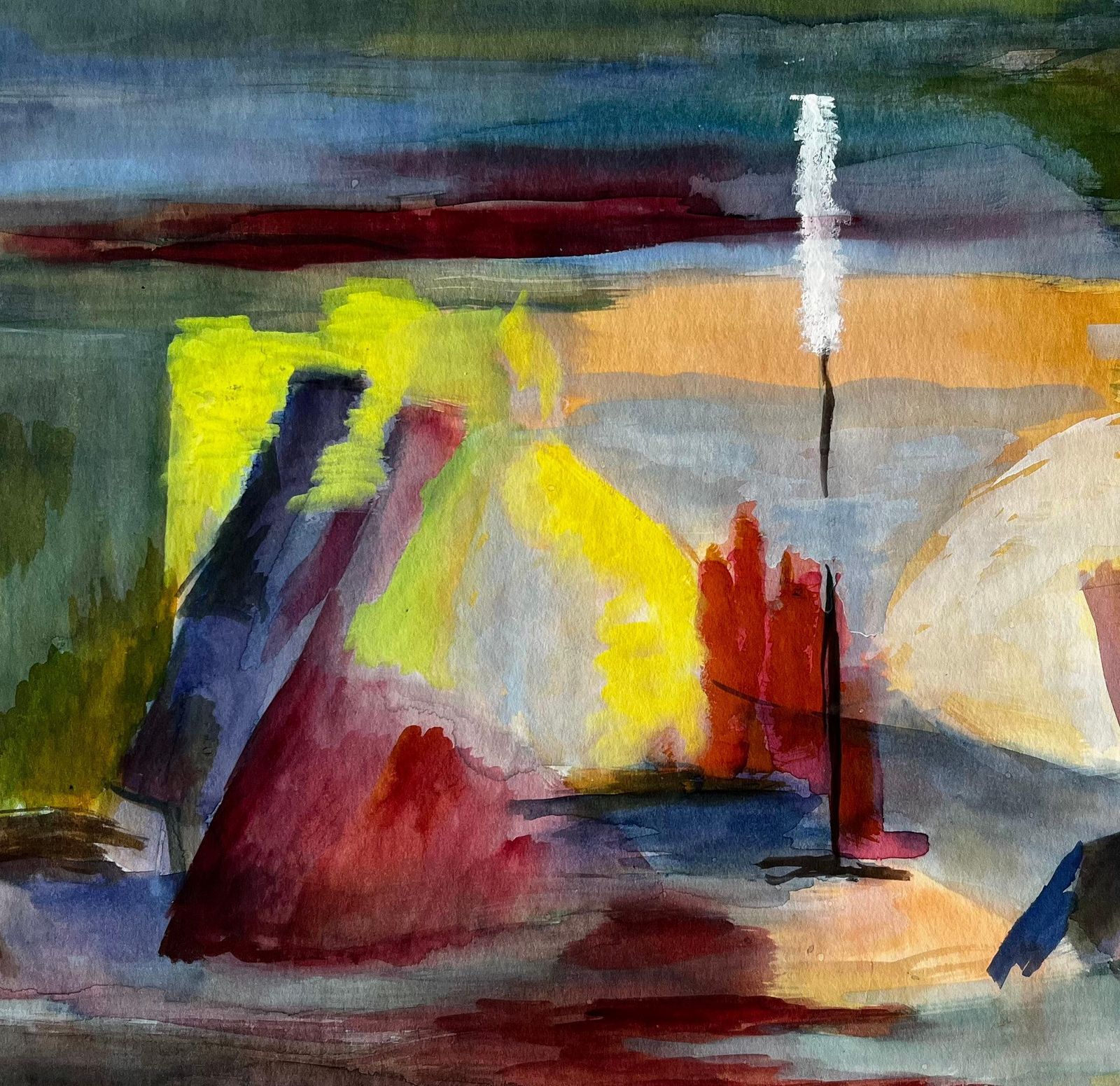 Guy Nicoddancing Couple In Evening Dress French Modernist Abstract Gouache photo buy