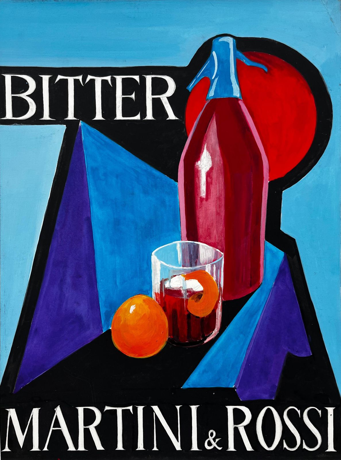 Guy Nicodmartini And Rossi Bitter Vintage Advertising Design French Modernist Gouache