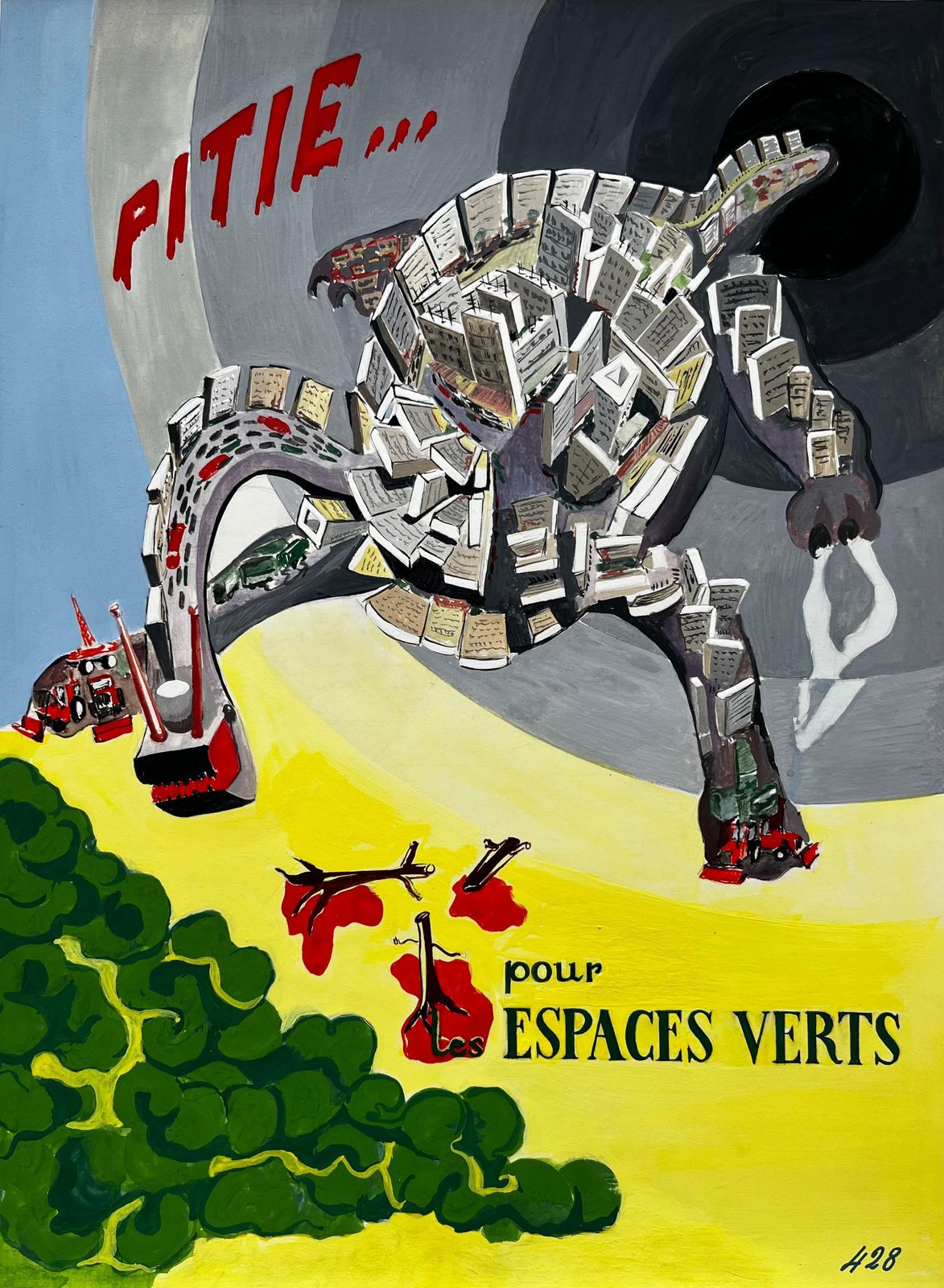 Guy Nicodla Ville Ce Monstre Dévorant Urban Monster Poster Design French Modernist