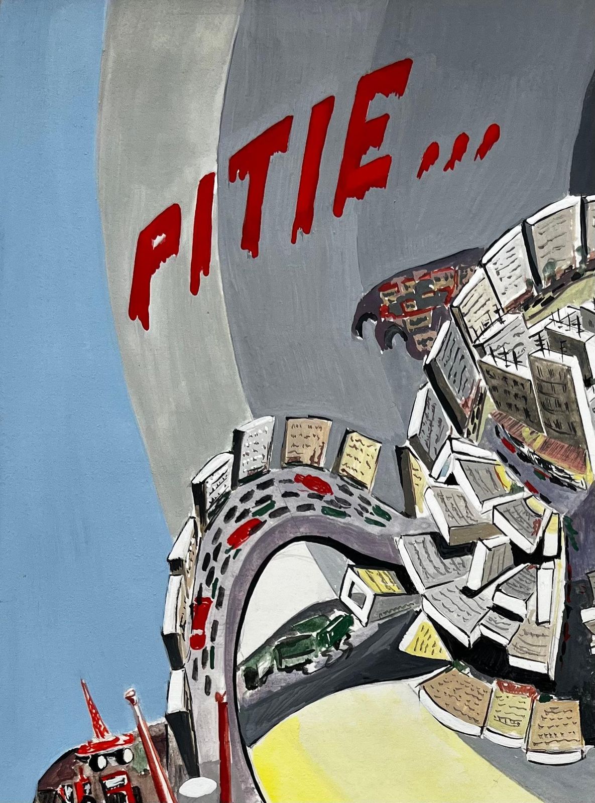 Guy Nicodla Ville Ce Monstre Dévorant Urban Monster Poster Design French Modernist photo Art