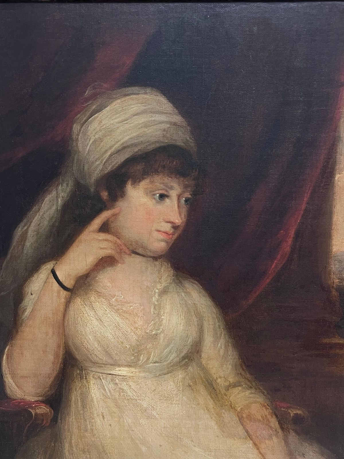 Georgian English Periodfine 18th Century English Georgian Portrait Of A Lady Seated In Parkland Estate photo 1832.0
