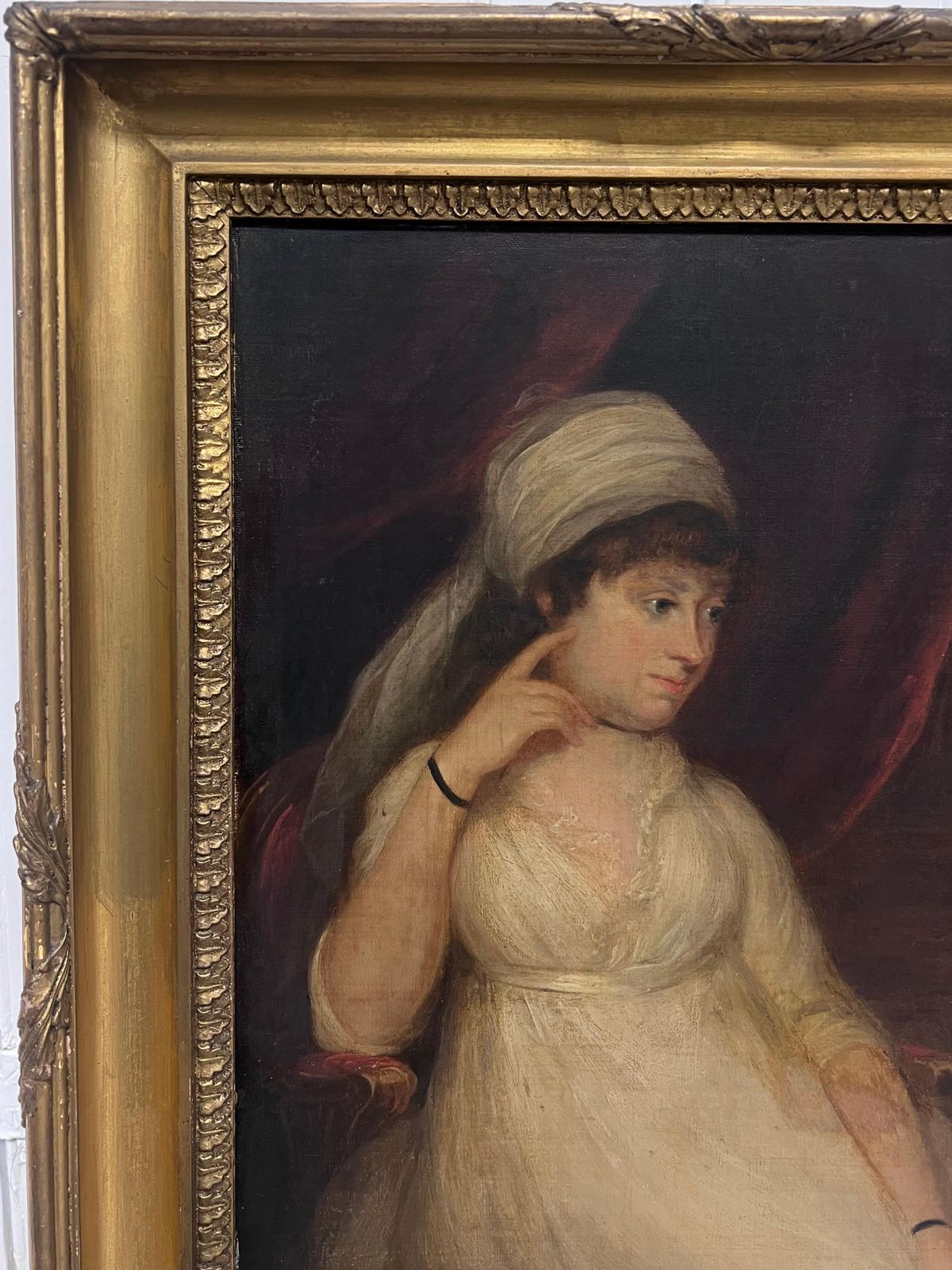 Georgian English Periodfine 18th Century English Georgian Portrait Of A Lady Seated In Parkland Estate photo buy
