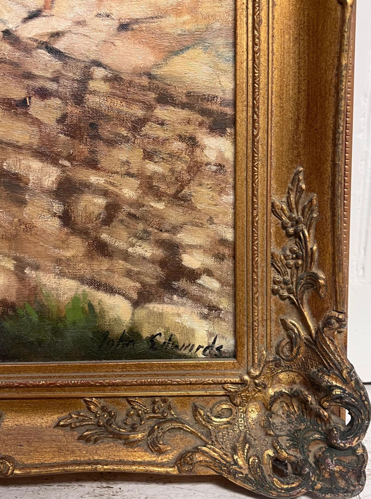 John Edwardsthe Cotswold Stone Wall Layer Traditional English Portrait Large Oil Painting photo for sale