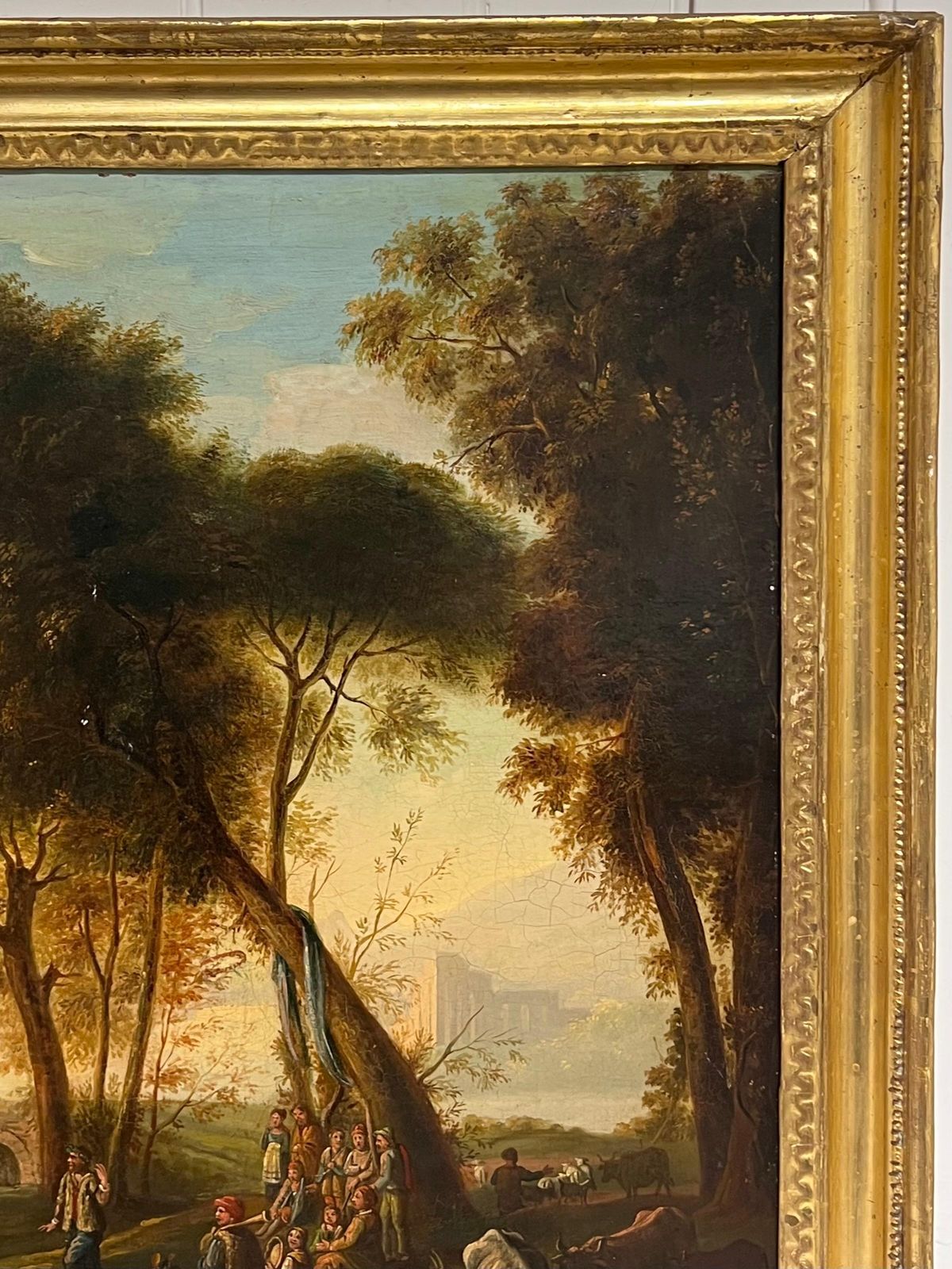 photo furniture Dutch Old Masterfine 17th Century Dutch Golden Age Old Master Oil Figures In Classical Landscape