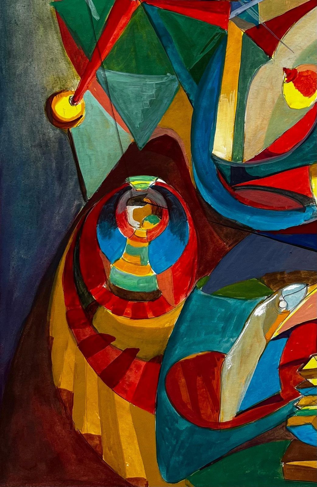 Guy Nicodcubist French Abstract Composition With Geometric Shapes Circles And Colour photo 566.0