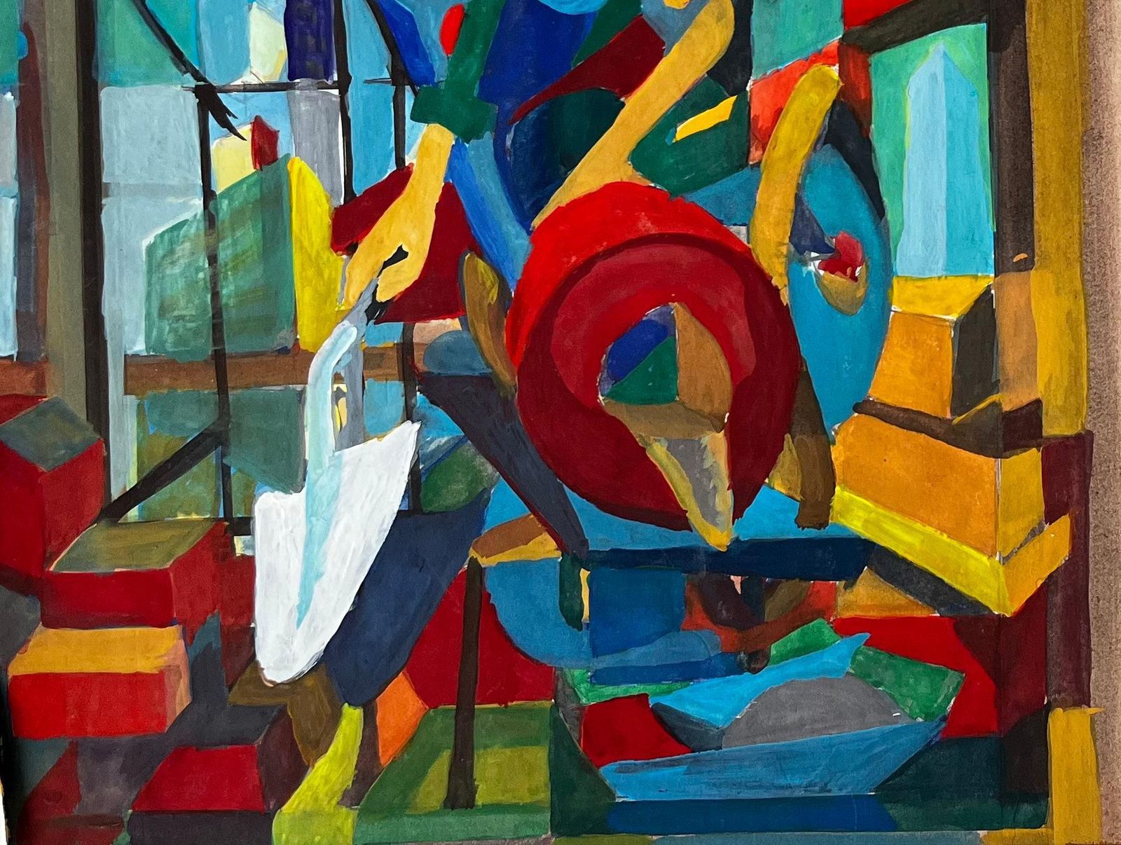 Guy Nicodcubist Industrial Scene With Machinery And Factory Architecture photo Art