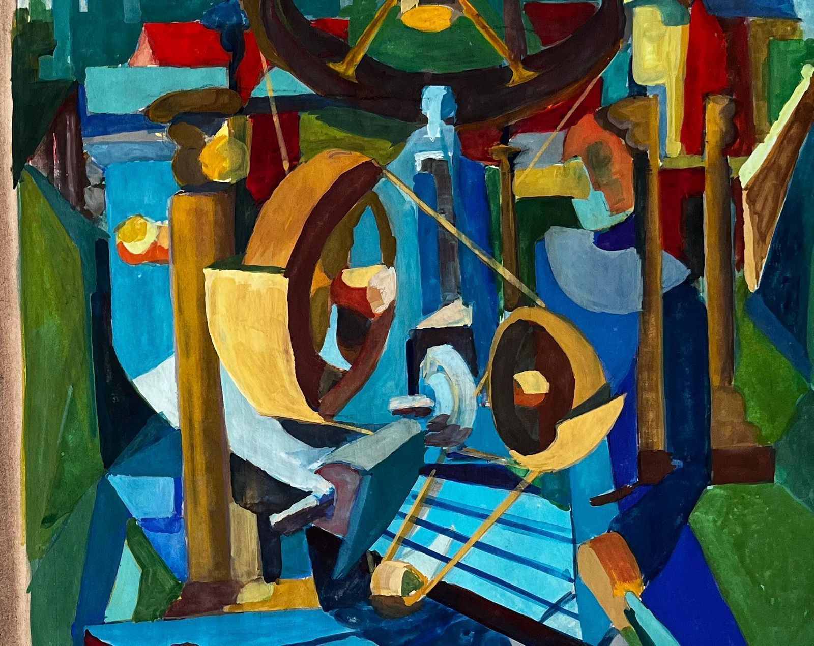 Guy Nicodcubist Industrial Scene With Machinery And Factory Architecture photo vinterior