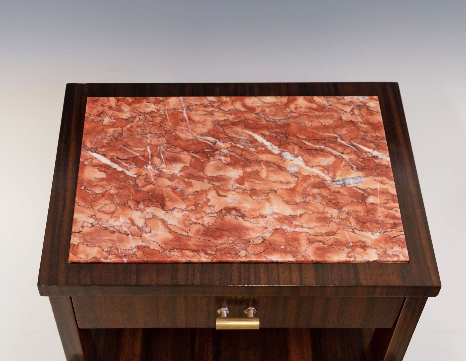 Pair Mid Century Italian Macassar Ebony & Marble Bedside Cabinets Circa 1950 photo 2195.0