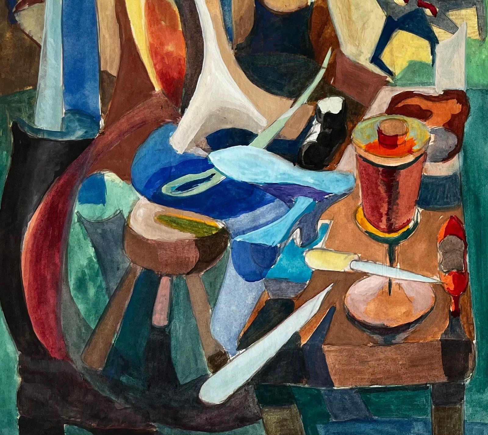 Guy Nicodcubist Workshop And Architectural Scene With Tools And Abstract Figures photo buy