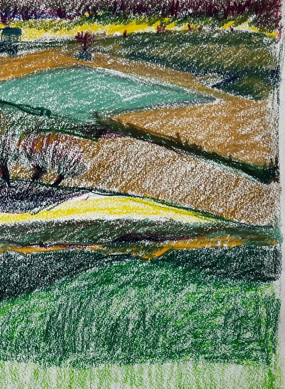 Guy Nicodfrench Rolling Hills With Meadows And Wildflowers Pastel Landscape Drawing photo Art