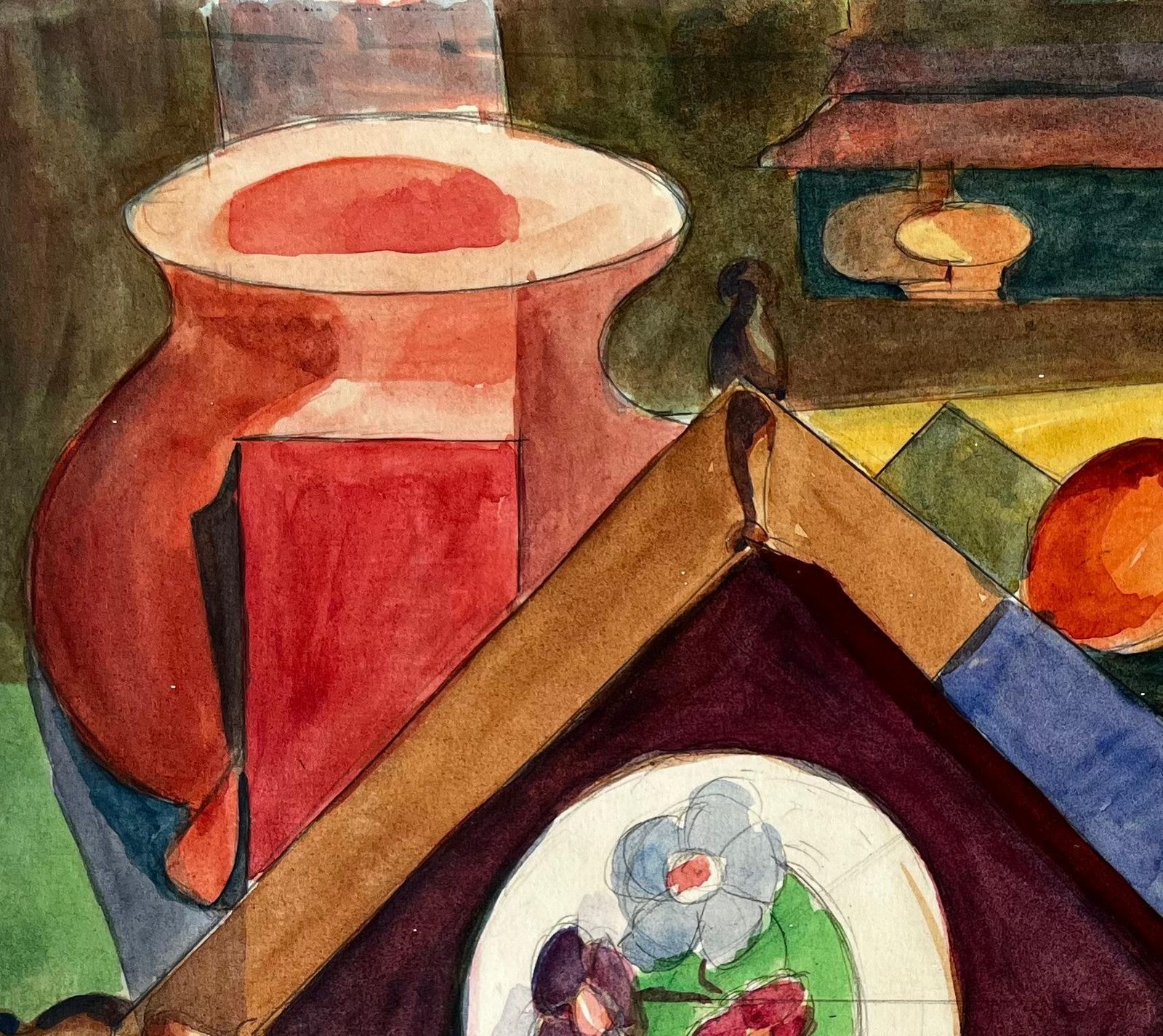 Guy Nicod Cubist Abstract Still Life With Vase Fruit photo vinterior