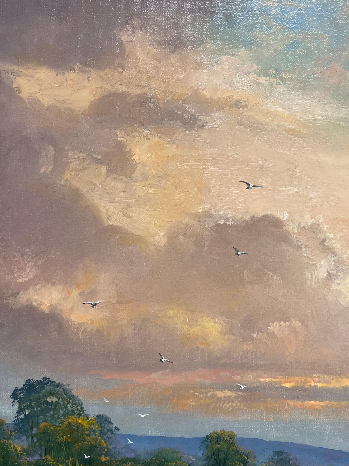 Don Vaughanlarge Traditional English Summer Pastoral Cattle River Landscape Oil Painting photo 1495.0