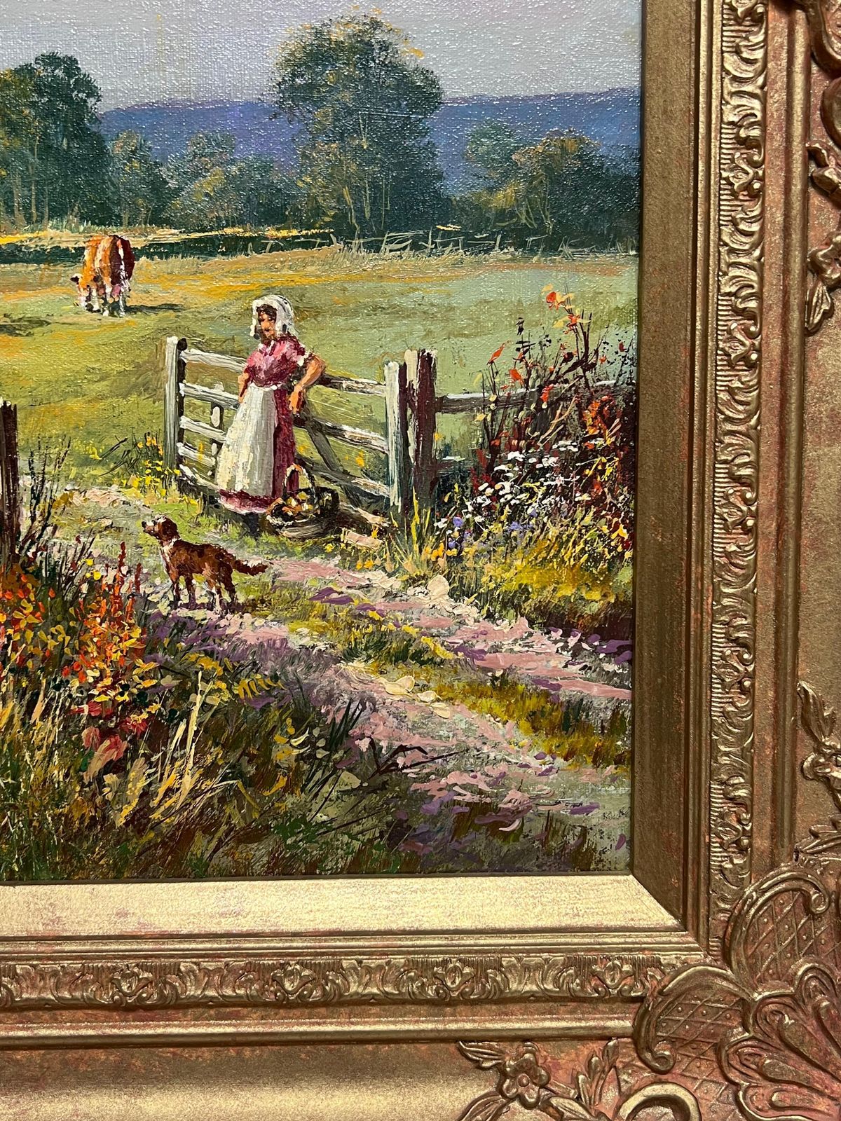 Don Vaughanlarge Traditional English Summer Pastoral Cattle River Landscape Oil Painting photo buy