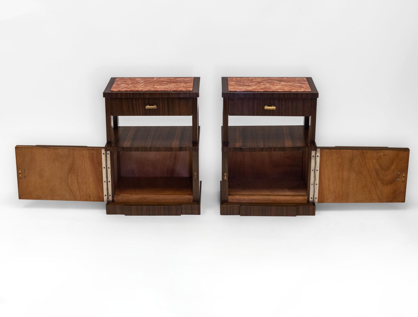 photo buy Pair Mid Century Italian Macassar Ebony & Marble Bedside Cabinets Circa 1950