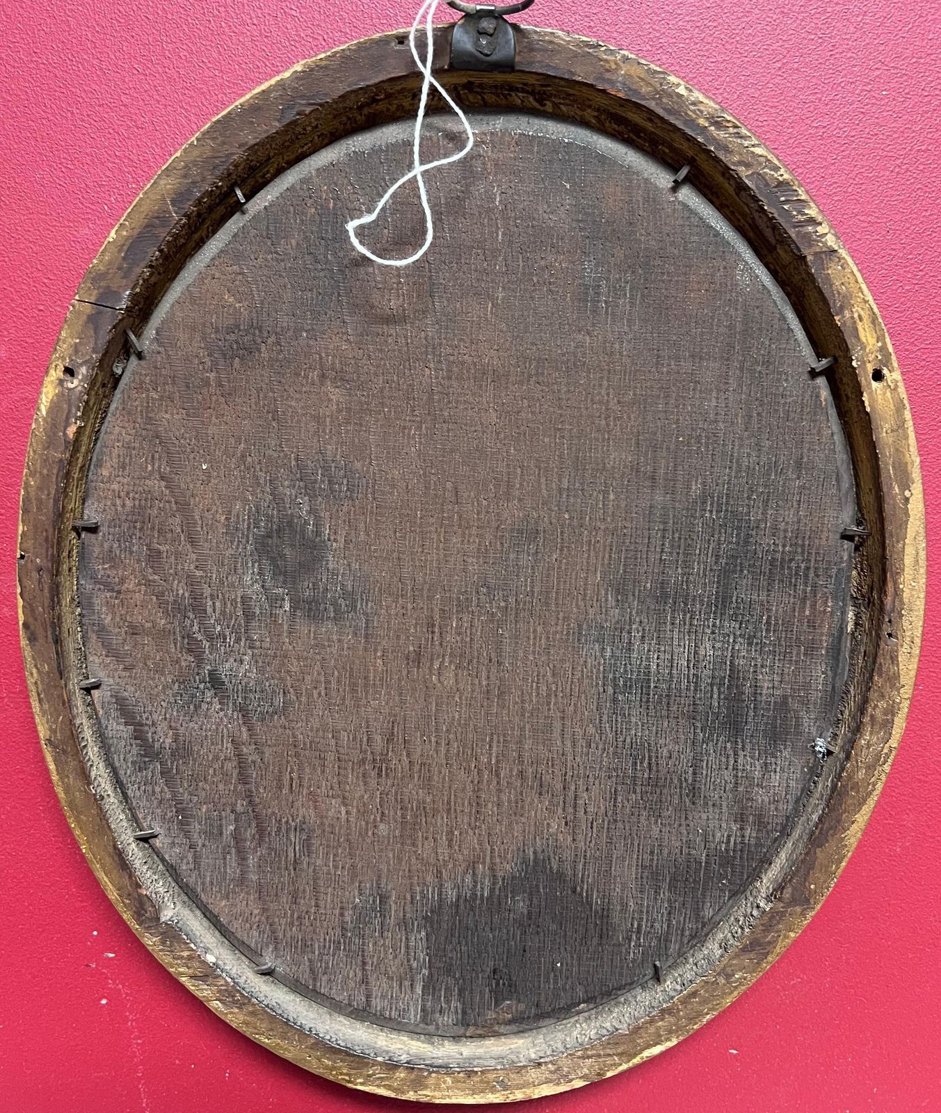 Antique English Schoolfine 1800's English Oil On Panel Portrait Of A Georgian Gentleman In Oval Frame photo vintage
