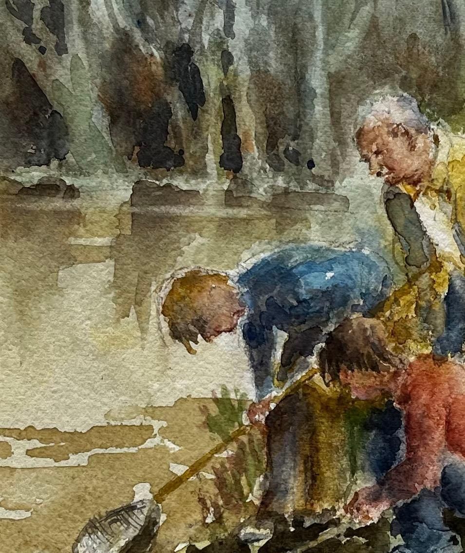 Anthony Herberttadpoling Ruislip Children Pond Dipping With Nets Original British Watercolour photo buy
