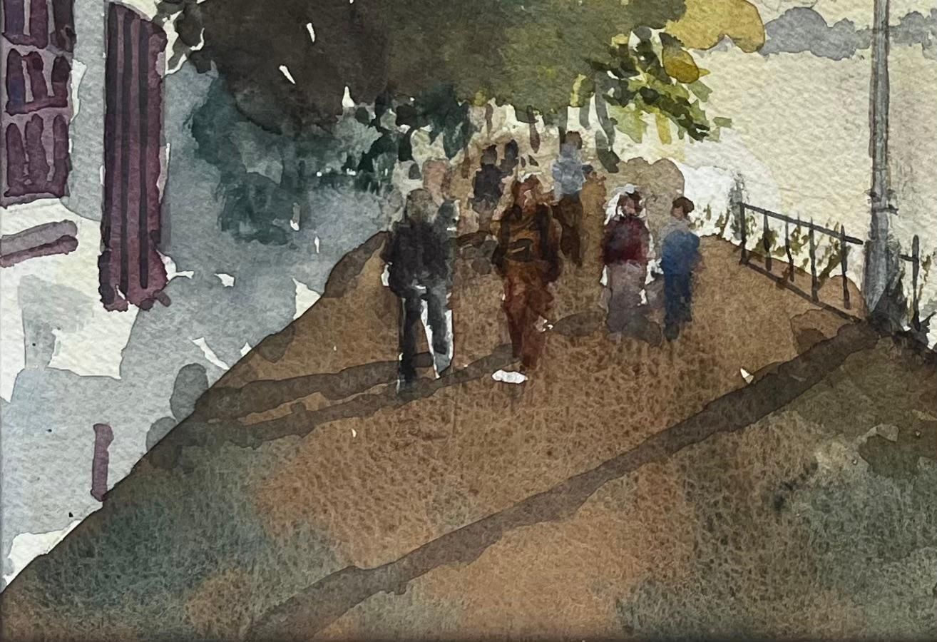 Anthony Herbertstrand On The Green Thames Riverside Walk With Figures And Footbridge photo for sale
