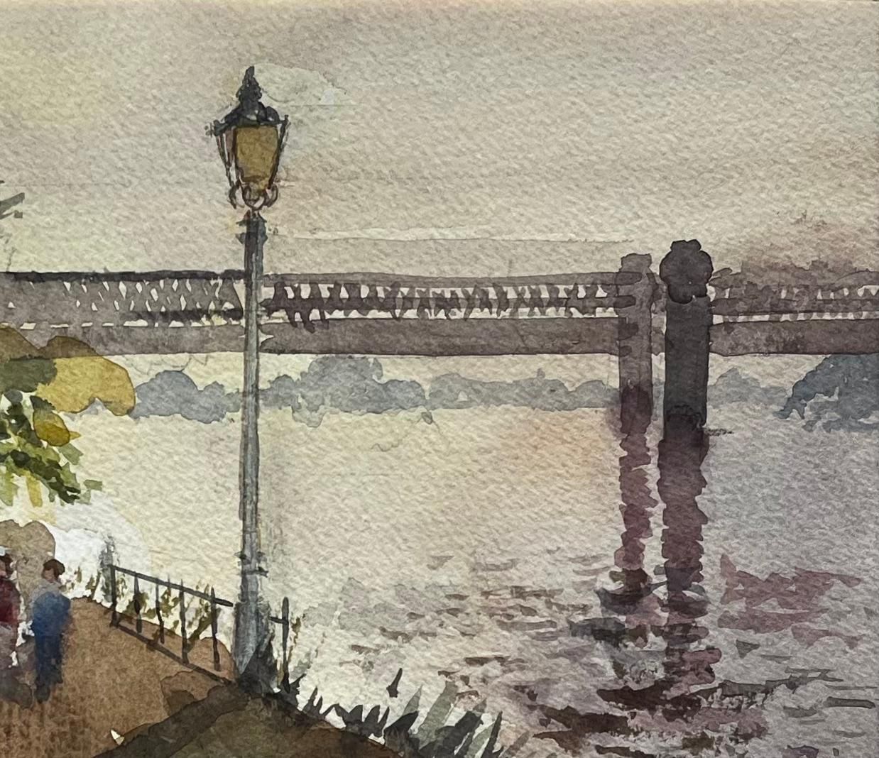 Anthony Herbertstrand On The Green Thames Riverside Walk With Figures And Footbridge photo vinterior