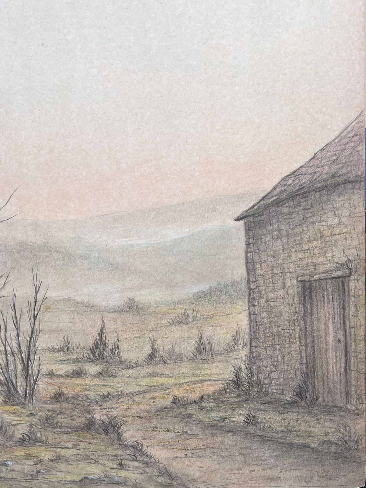 Jean Fouriebare Winter Farmyard Track With Stone Cottage Landscape Painting photo furniture
