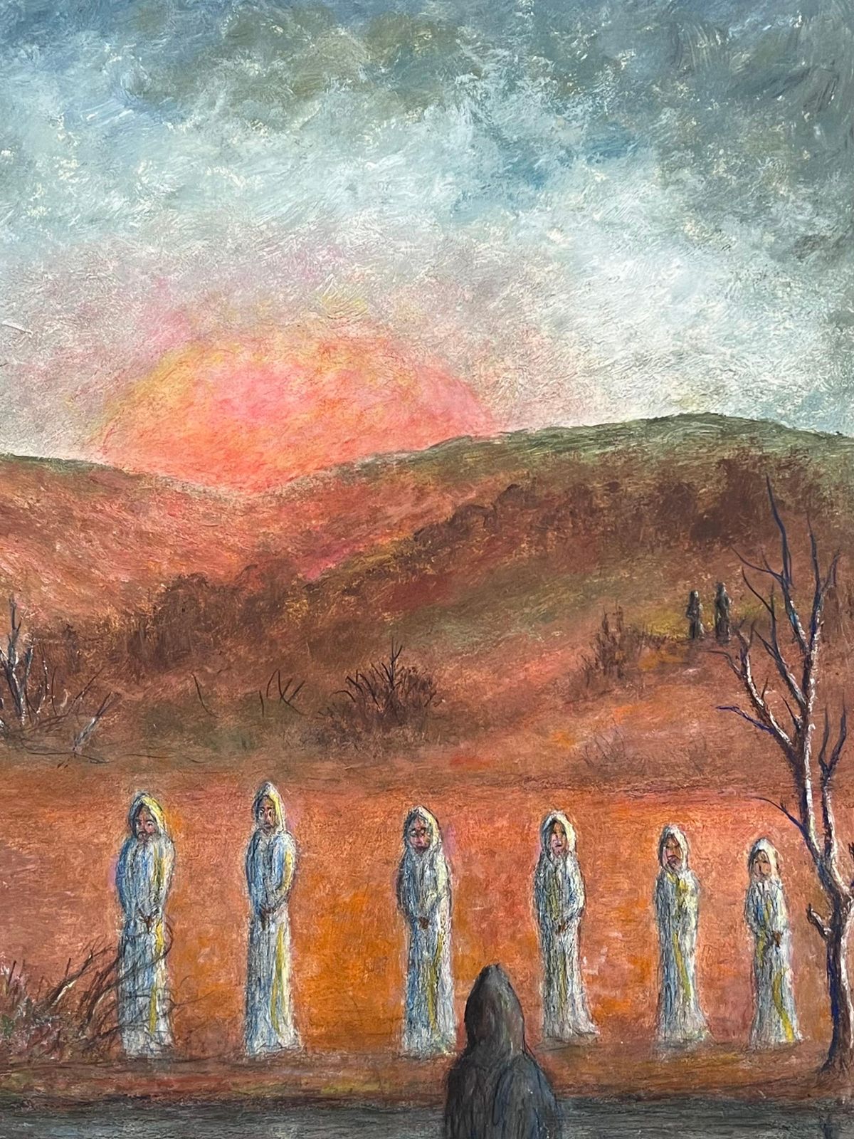 Jean Fouriefigures In All White Ropes Gathered By The River Painting photo Art