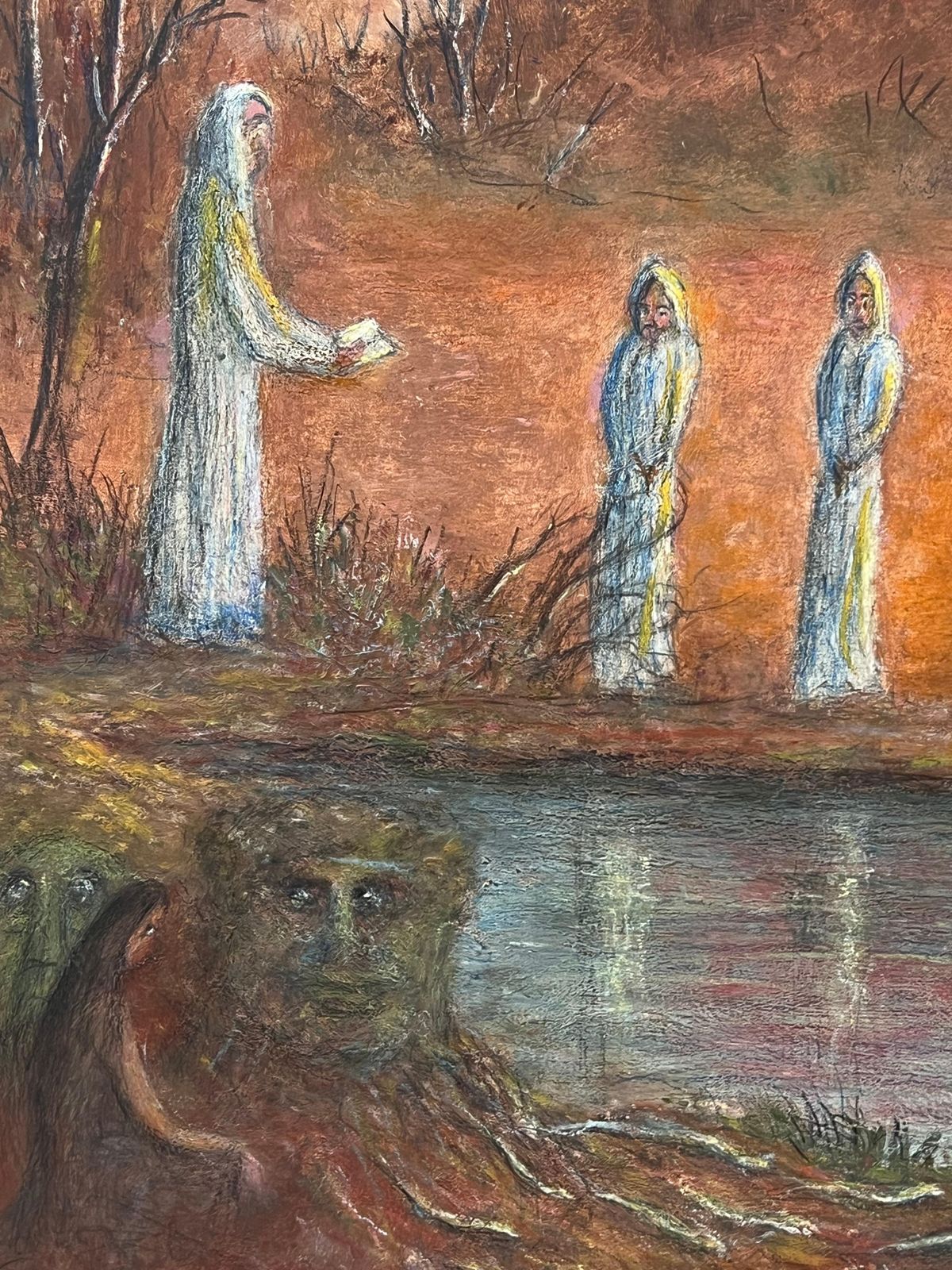 Jean Fouriefigures In All White Ropes Gathered By The River Painting photo vinterior