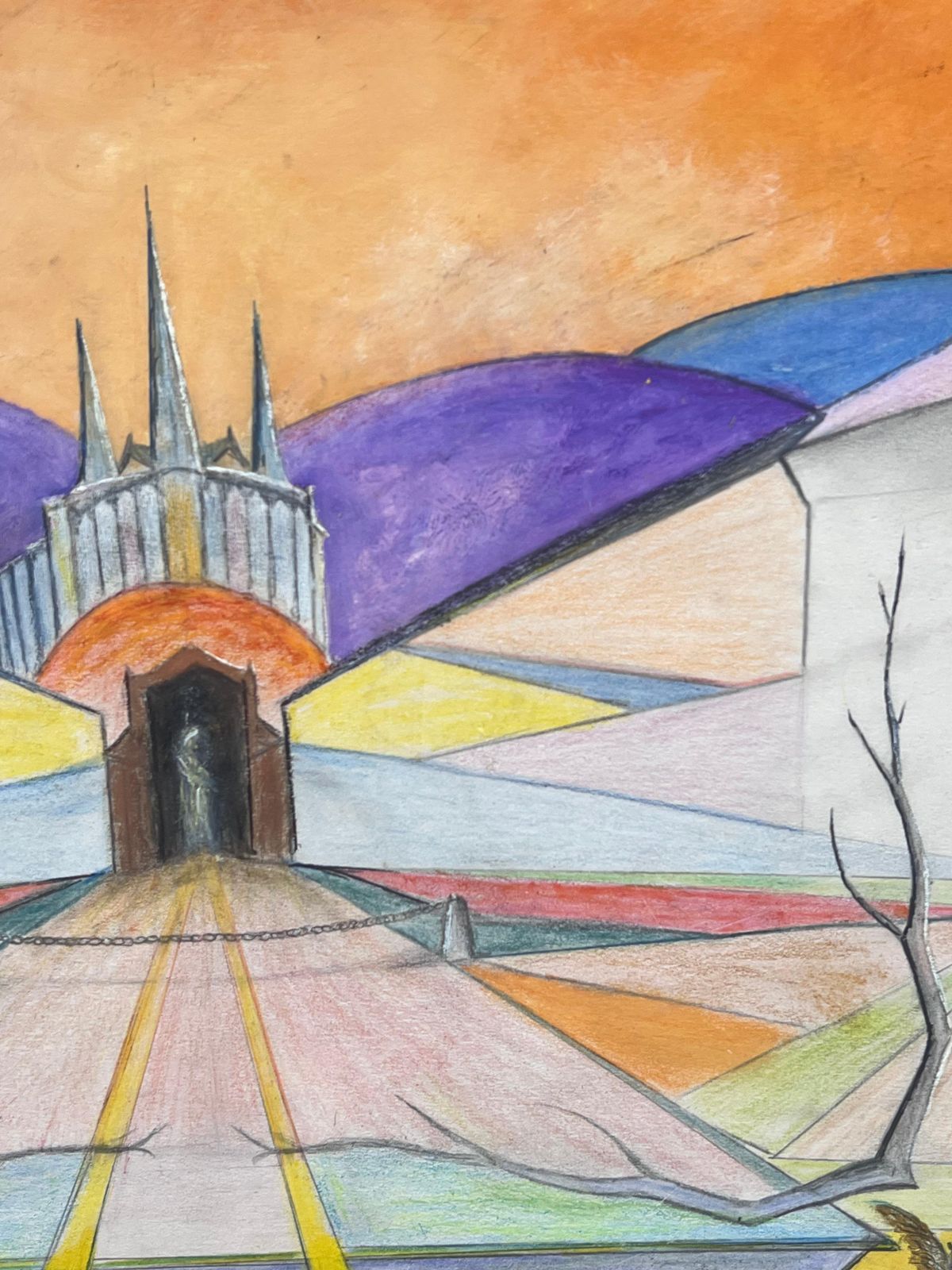 Jean Fourieabstract Gates Leading To A Mythical Kingdom Landscape Painting photo vinterior