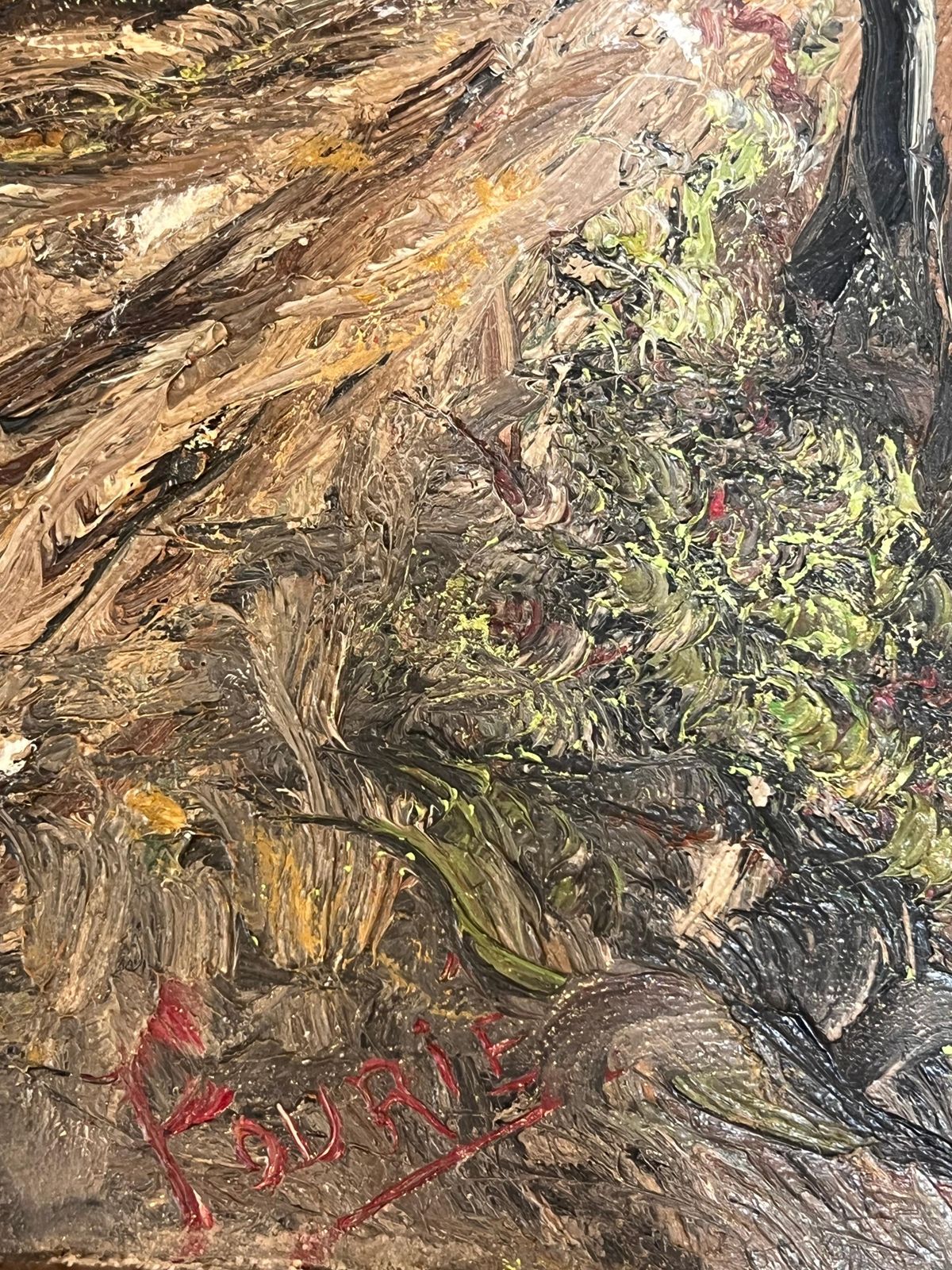 Jean Fouriebare Winter Trees In The Muddy Woodland Track Oil Landscape Painting photo Art