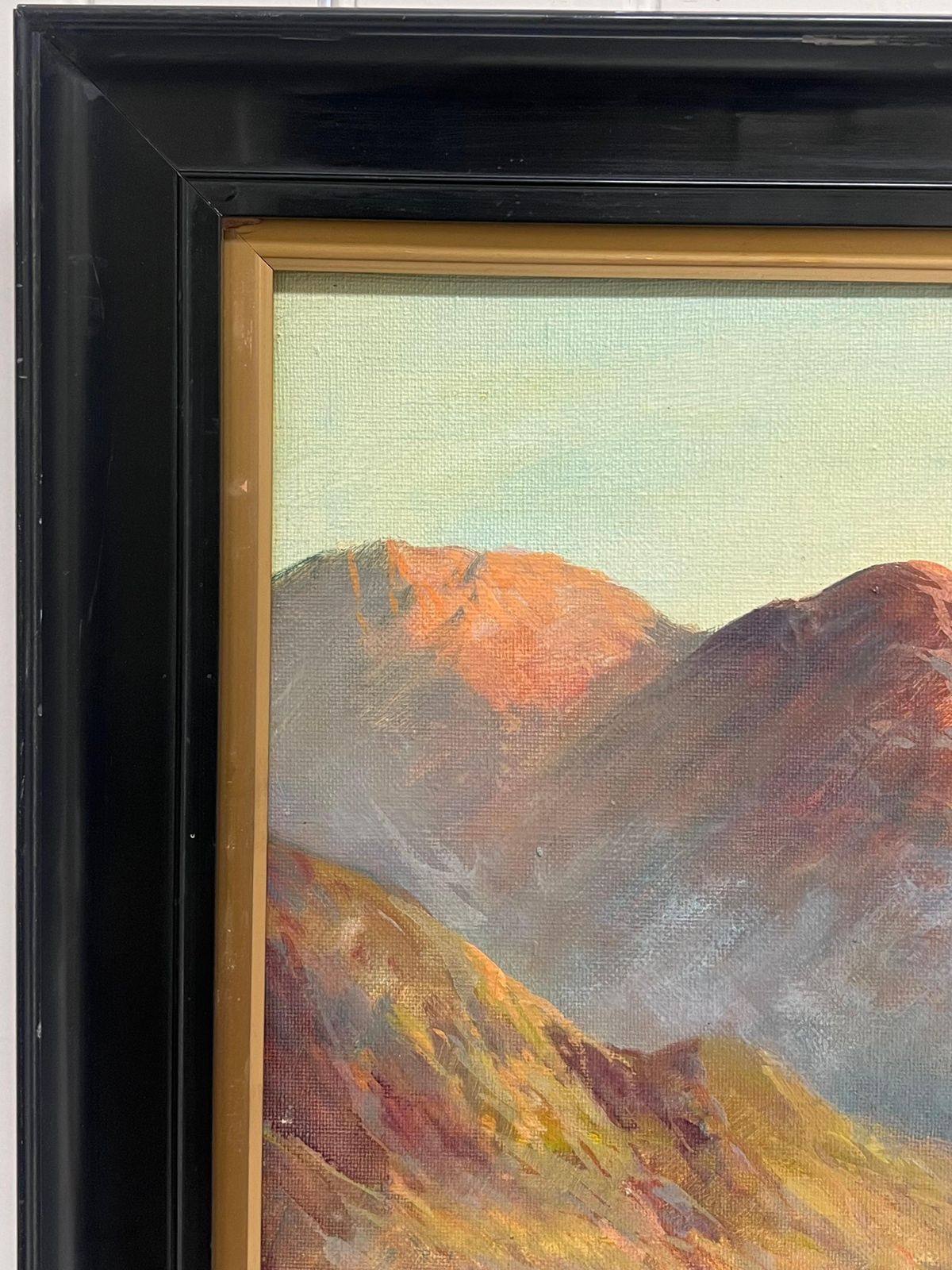 F. E. Jamiesonantique Scottish Painting Highlands Ancient Castle Ruins Sunset Over The Loch1920's photo buy