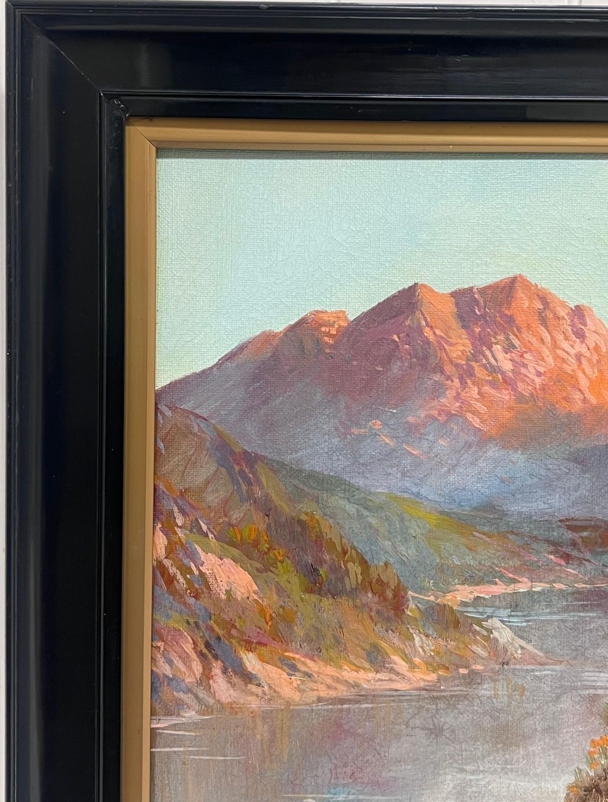 F. E. Jamiesonantique Scottish Highlands Oil Painting Sunset Over Highland Loch Lomond1920's photo vinterior