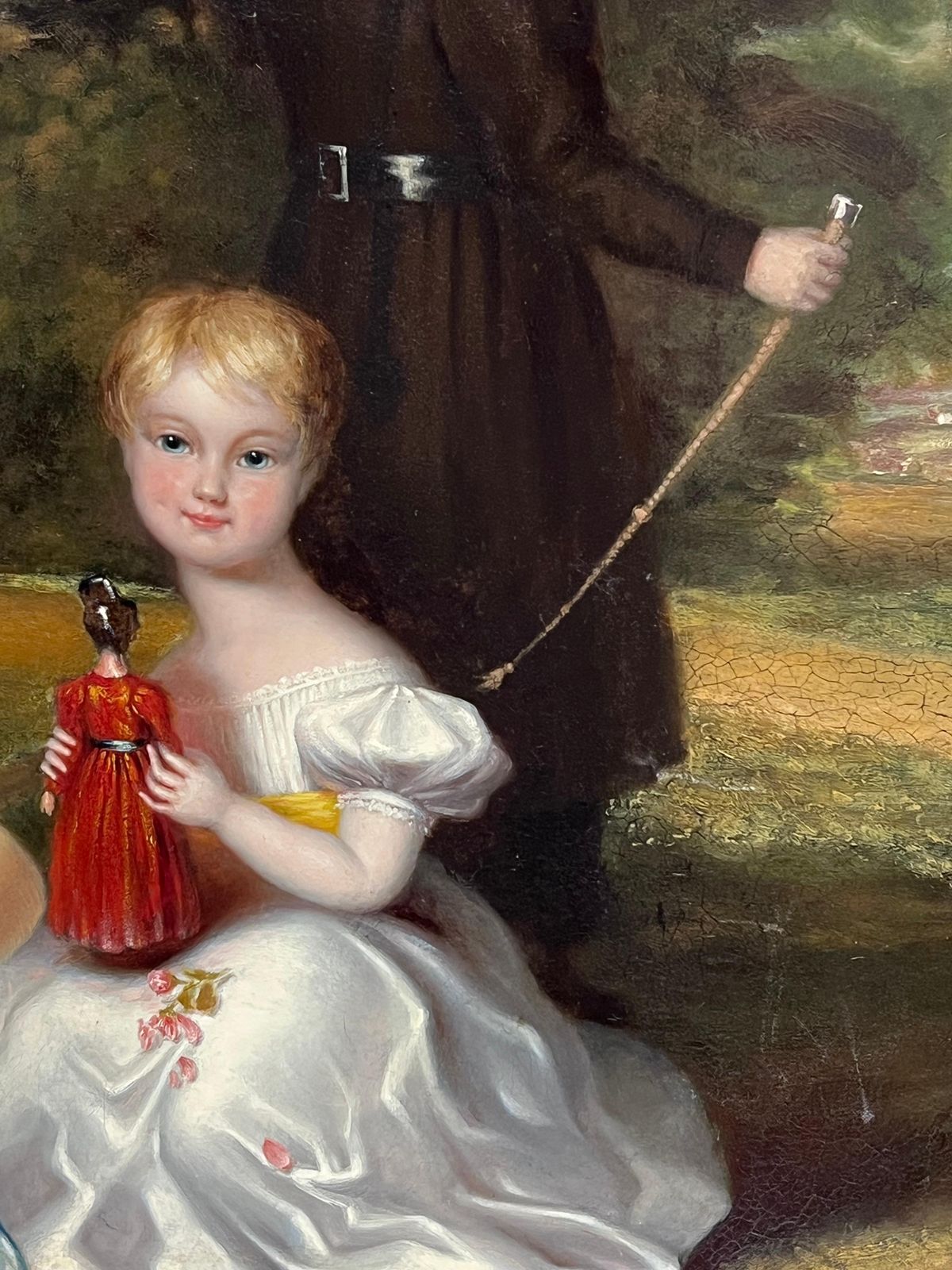 Huge 1800's British Oil Painting Family Portrait Dorset Country House Children photo buy