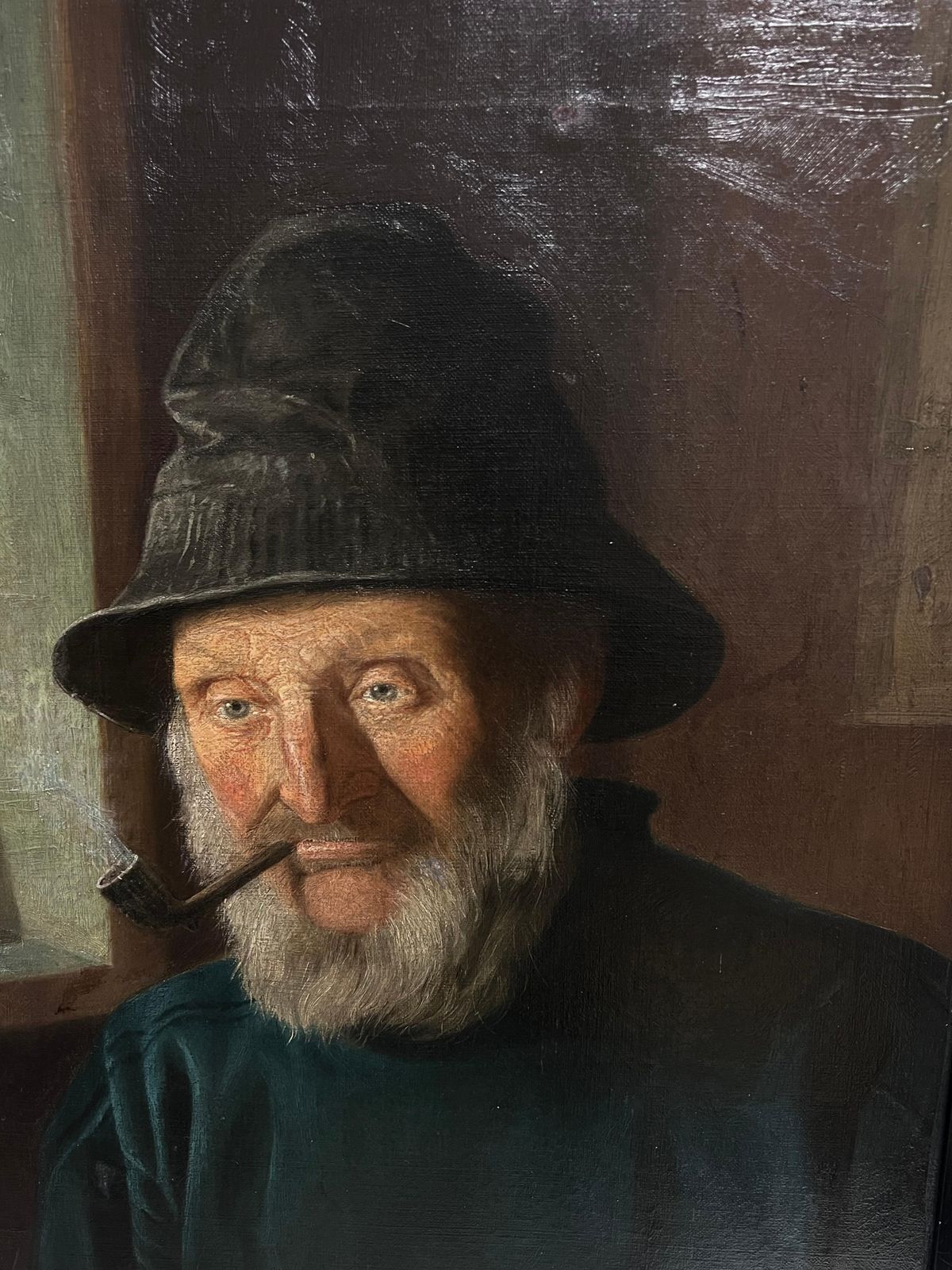Henry Borrows1890's Portrait Painting Of Whitby Fisherman In Yorkshire England Large Oil1891 photo 916.0