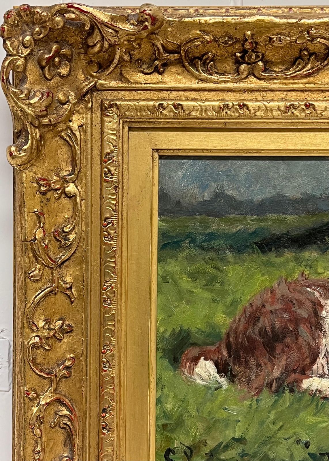George Paiceantique English Dog Oil Painting Portrait Of Springer Spaniel Titled  Dated 19201920 photo furniture