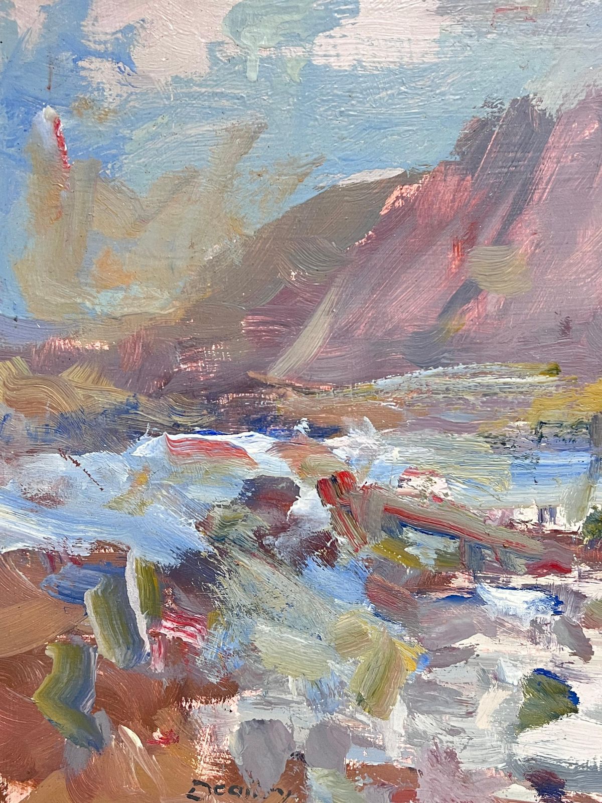 photo for sale William B Dealtryfine British Impressionist Antique Oil Painting Scottish Highlands Ben Nevis