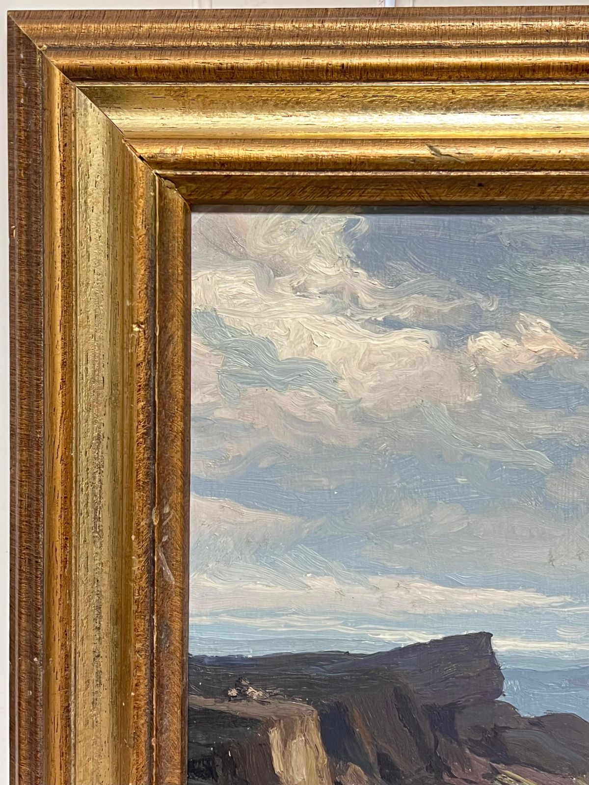 English School (Early 20th Century)fine British Impressionist Signed Oil Rain Clouds Over Rugged Mountain Crags photo buy