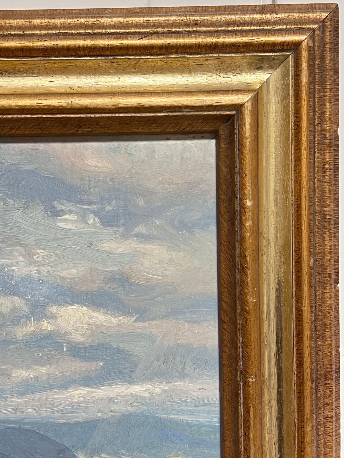 English School (Early 20th Century)fine British Impressionist Signed Oil Rain Clouds Over Rugged Mountain Crags photo vintage
