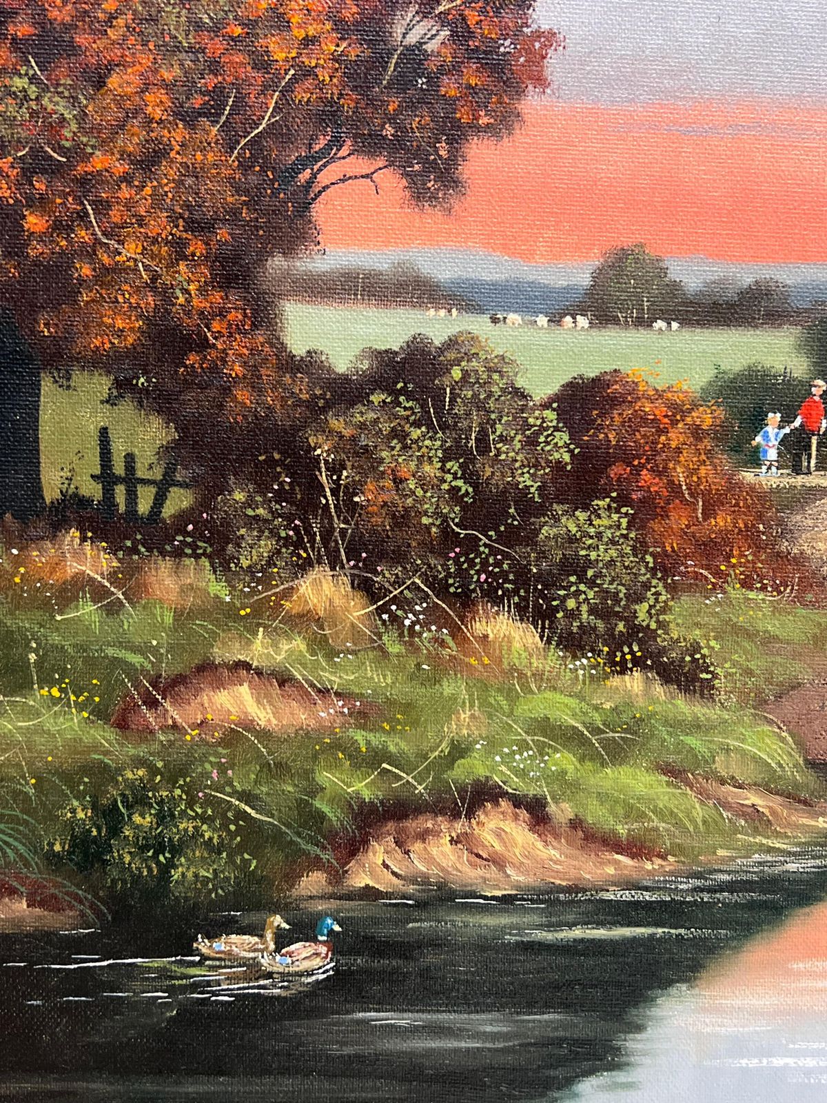 Vincent Selbysunset Over Derwent Valley Signed English Oil Painting Gilt Framed photo buy
