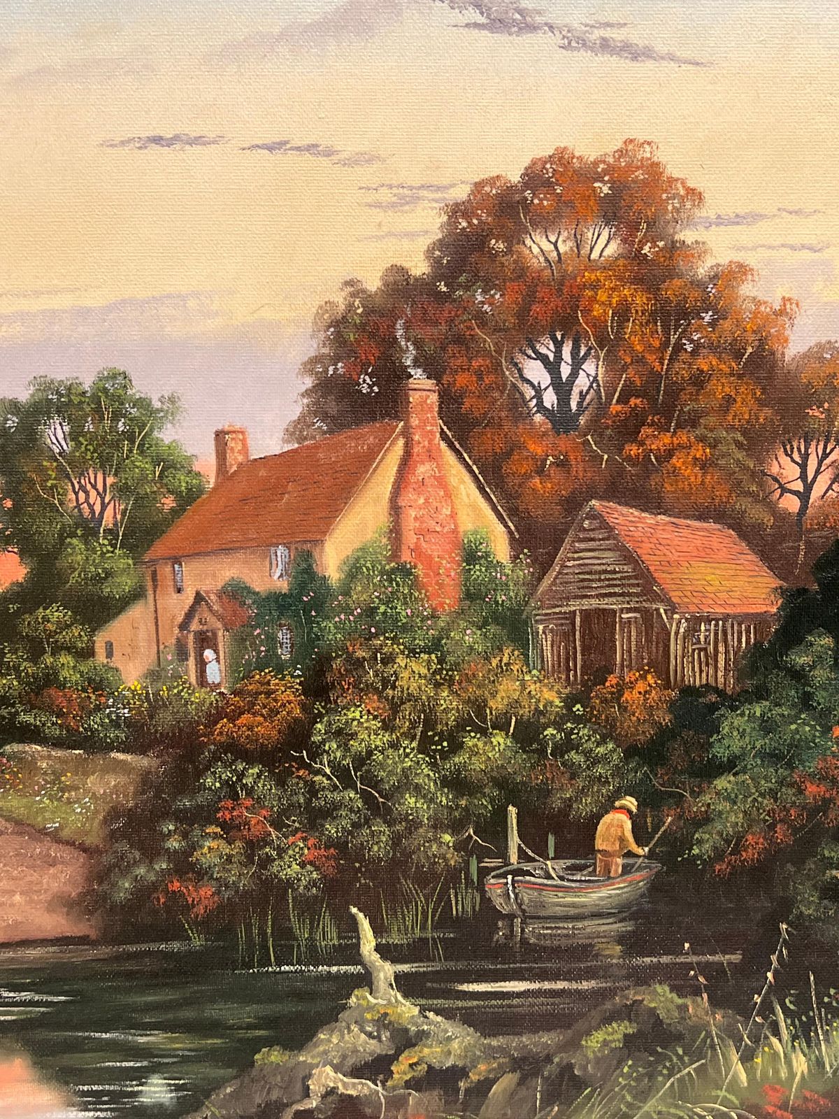 photo for sale Vincent Selbysunset Over Derwent Valley Signed English Oil Painting Gilt Framed