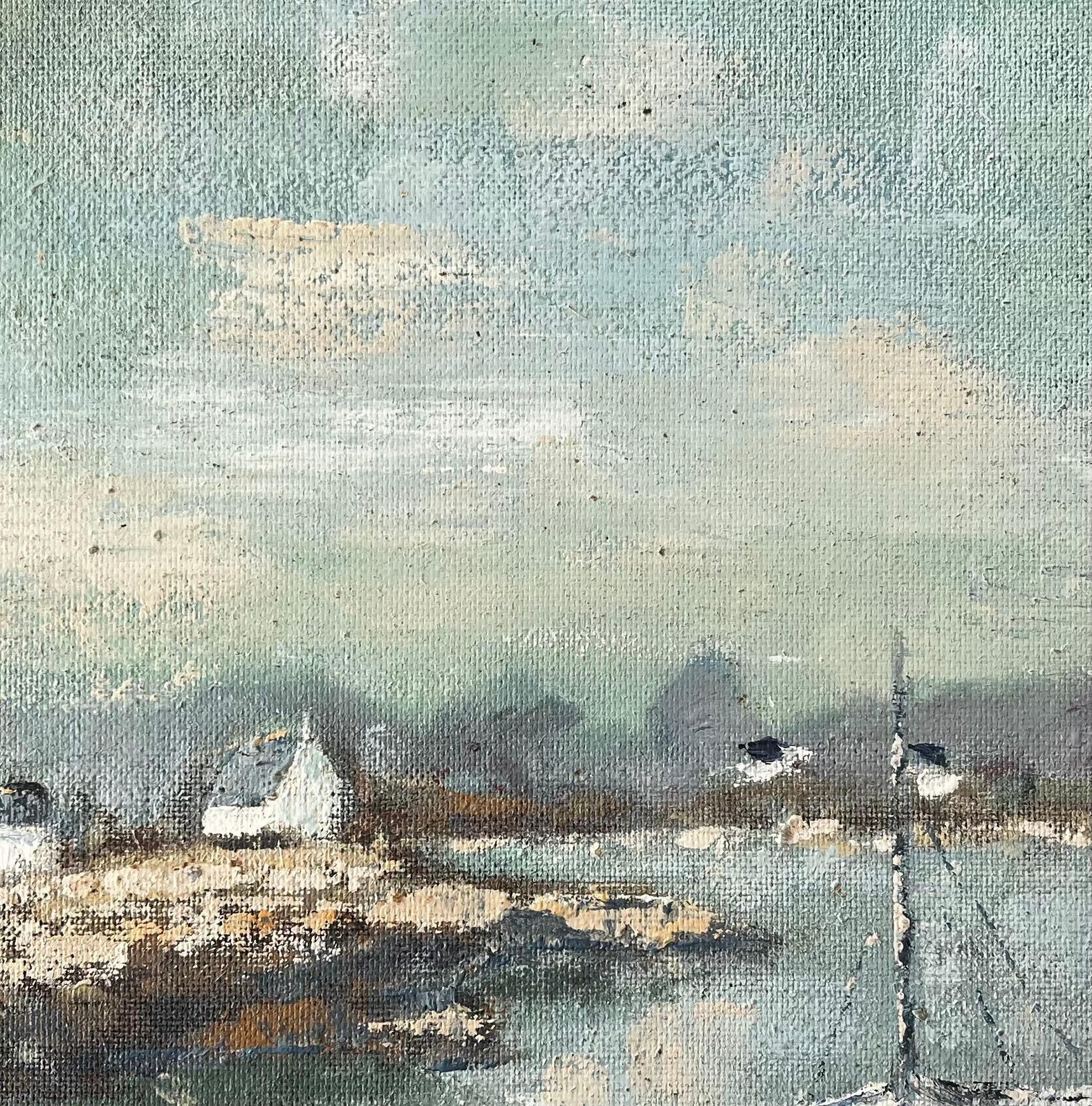 Fanch Lelfrench Coastal Painting With Boats And Houses Near Plougonvelin Brittany photo 453.0