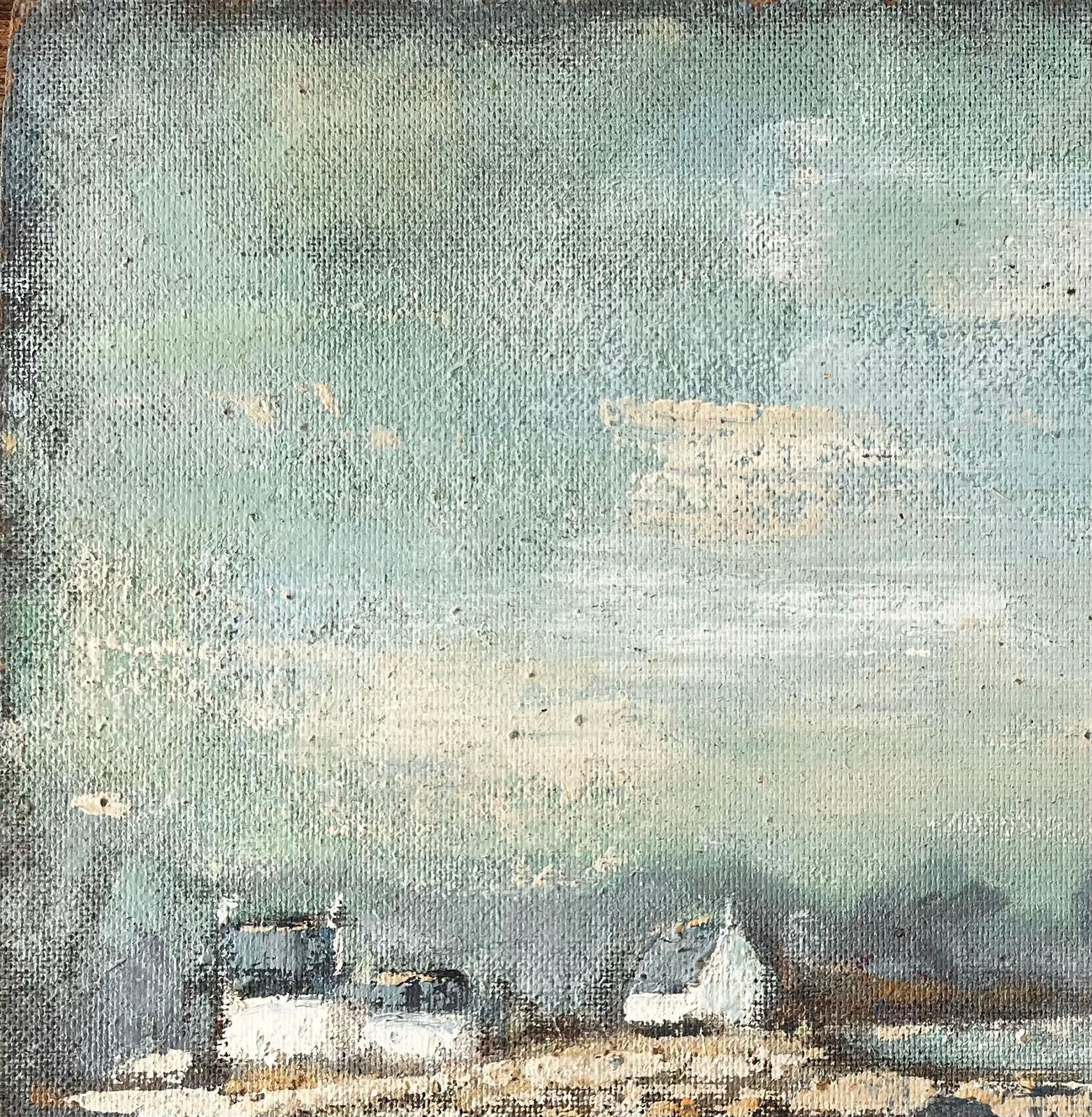 Fanch Lelfrench Coastal Painting With Boats And Houses Near Plougonvelin Brittany photo buy
