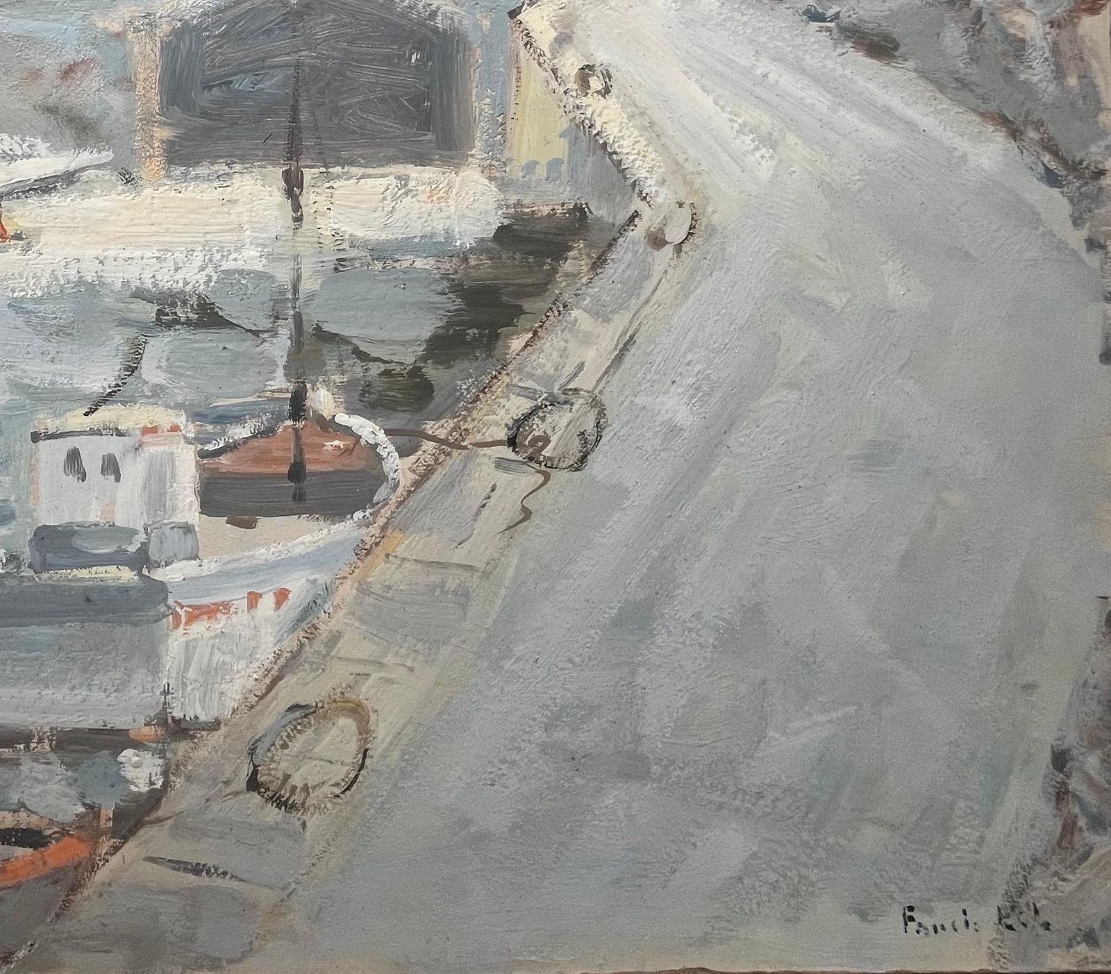 Fanch Lelfrench Port Scene With Boats Bridge And Solidor Tower By Fanch Lel photo Art