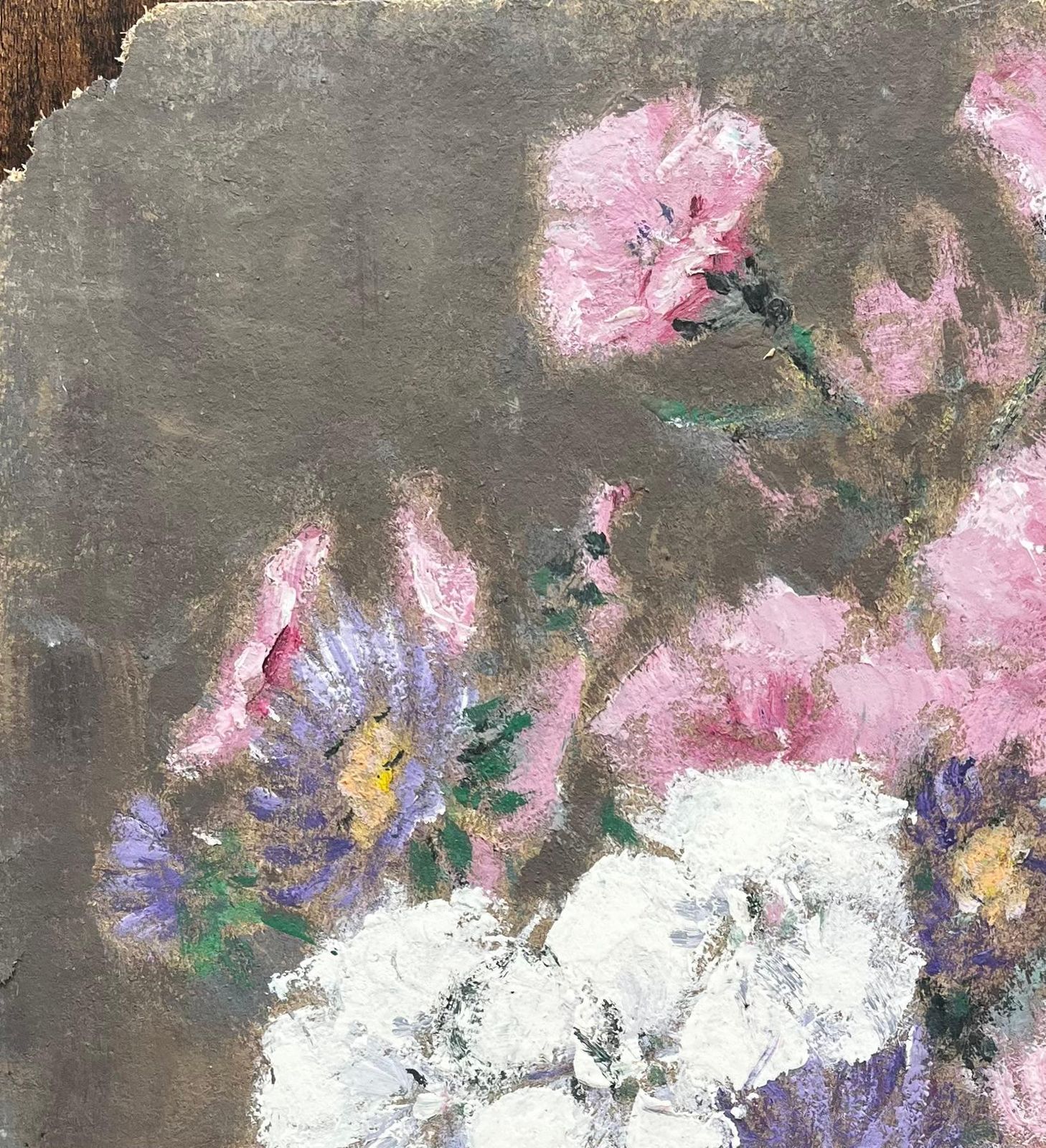 Fanch Lelfrench Still Life With Pink White And Purple Flowers In A Golden Jug photo Art