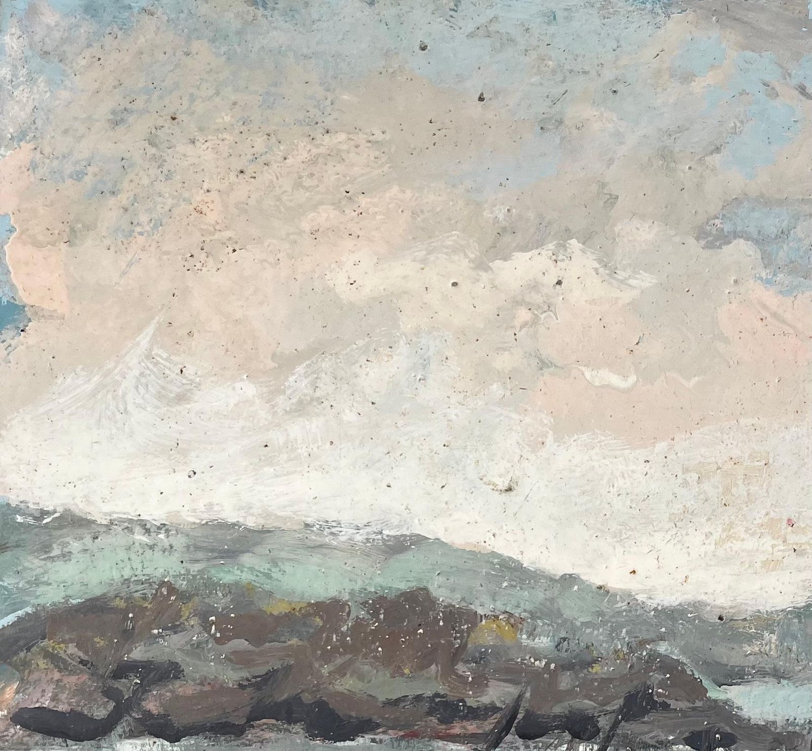 Fanch Lelfrench Coastal Scene With Beached Fishing Boats And Rolling Hills photo vinterior